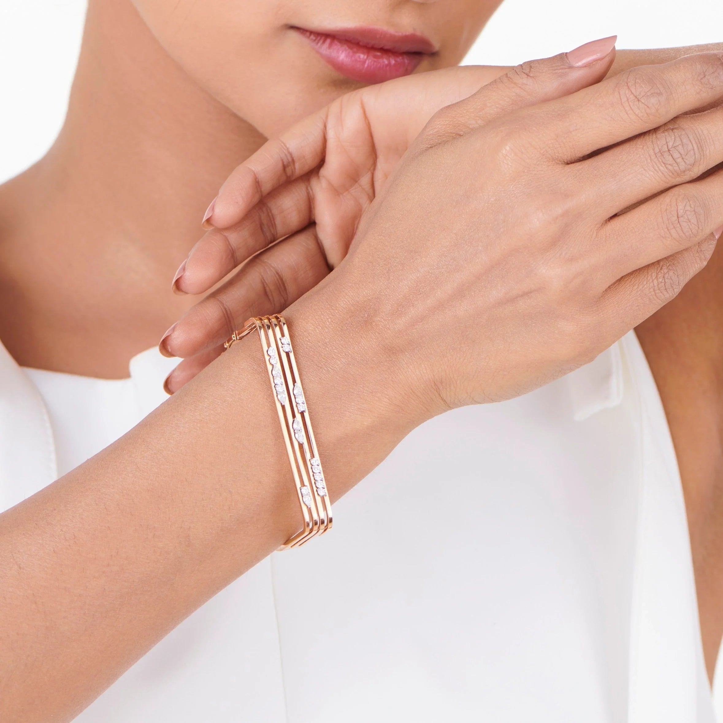 Soiree Glam Grid Power Bangle - Zen Diamond India