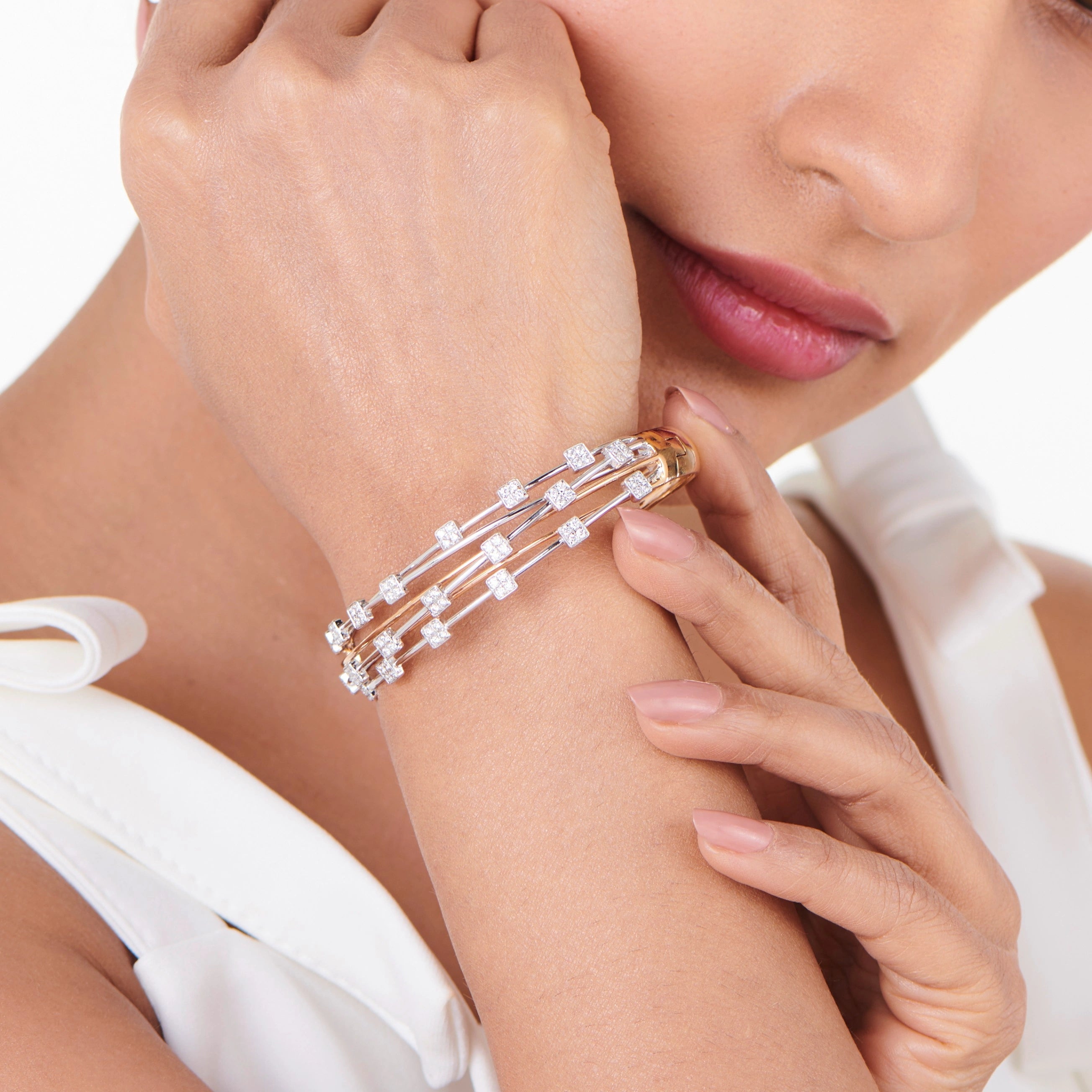 Enchante Quadra - Pop Cuff Bracelet - Zen Diamond India