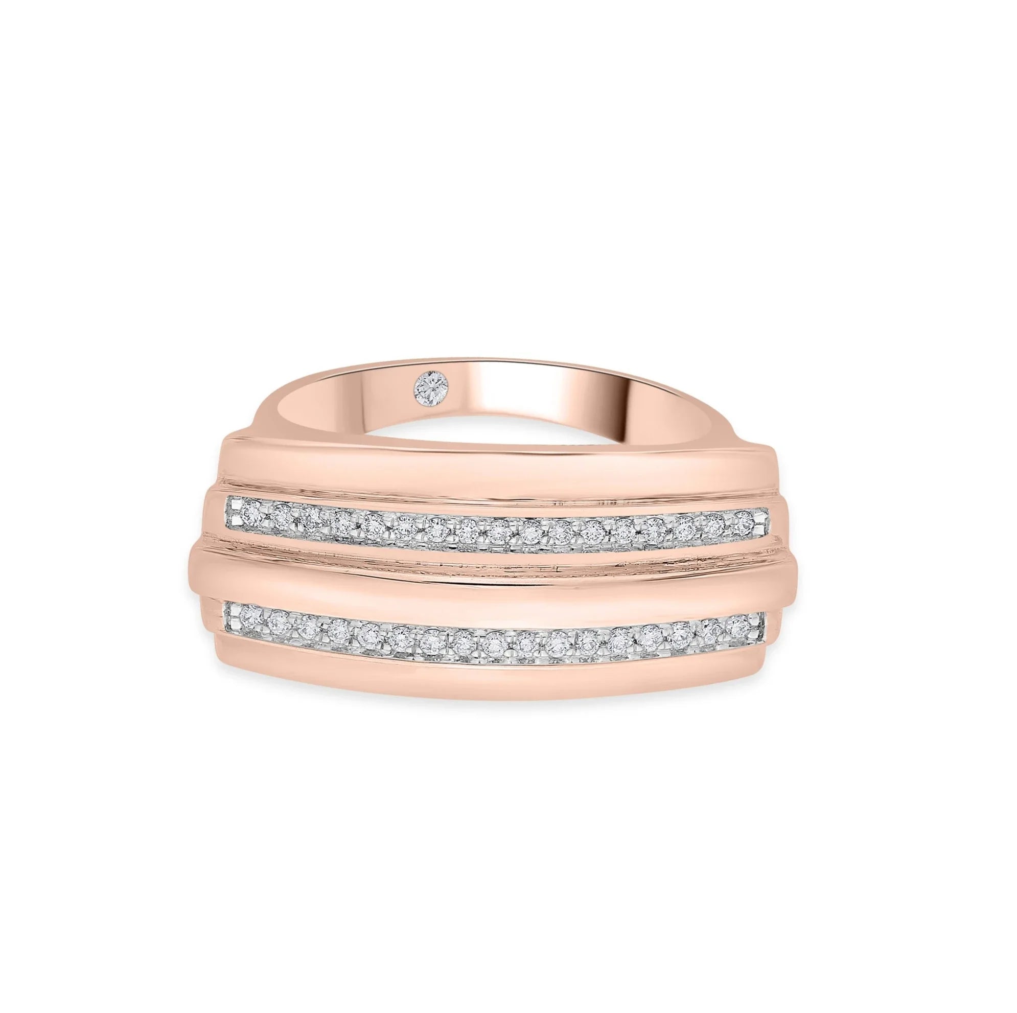 Soiree Double Deluxe Bar Ring - Zen Diamond India
