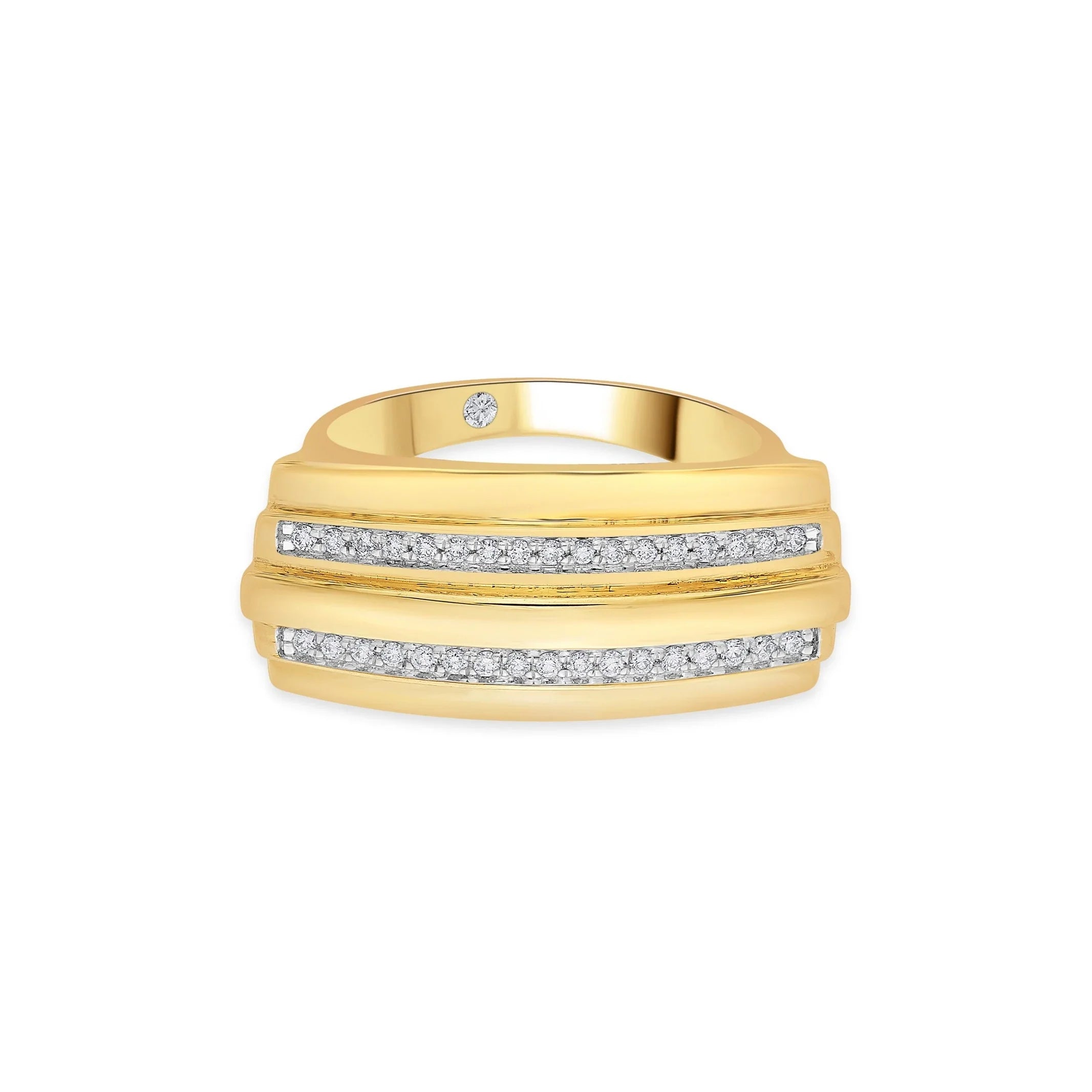 Soiree Double Deluxe Bar Ring - Zen Diamond India