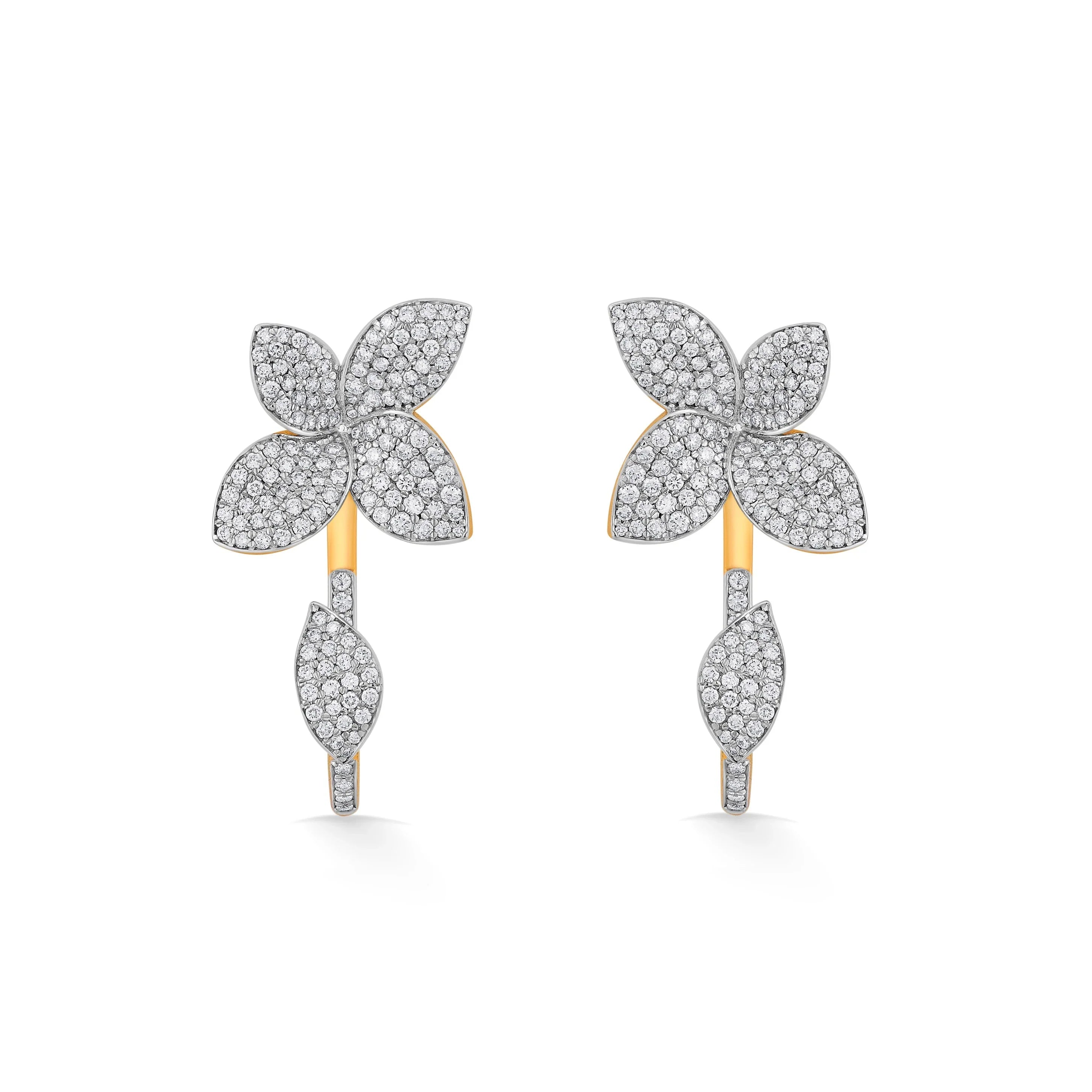 Bloom Cascade Diamond Earrings - Zen Diamond India