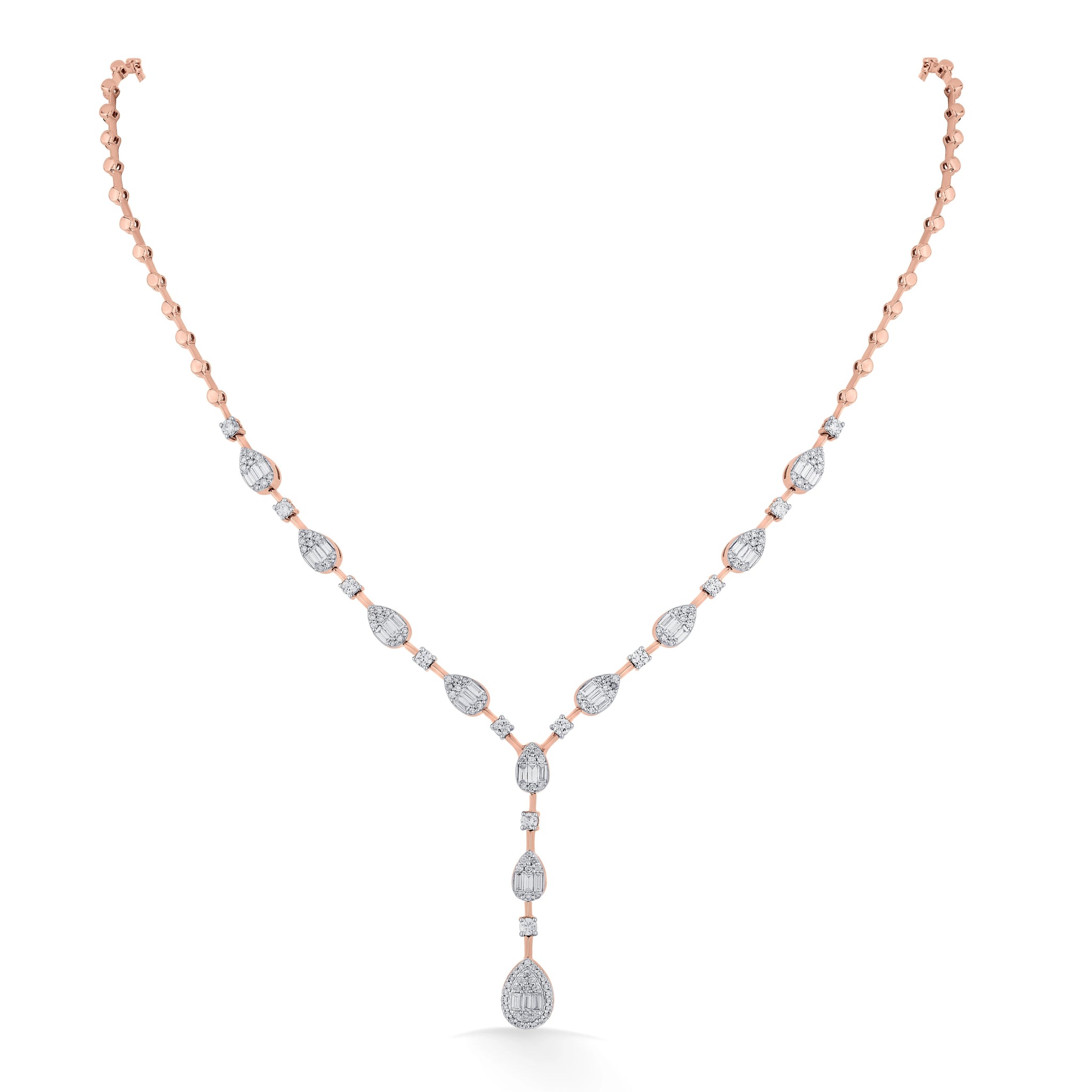 Rosé Radiance Teardrop Luxe Necklace - Zen Diamond India