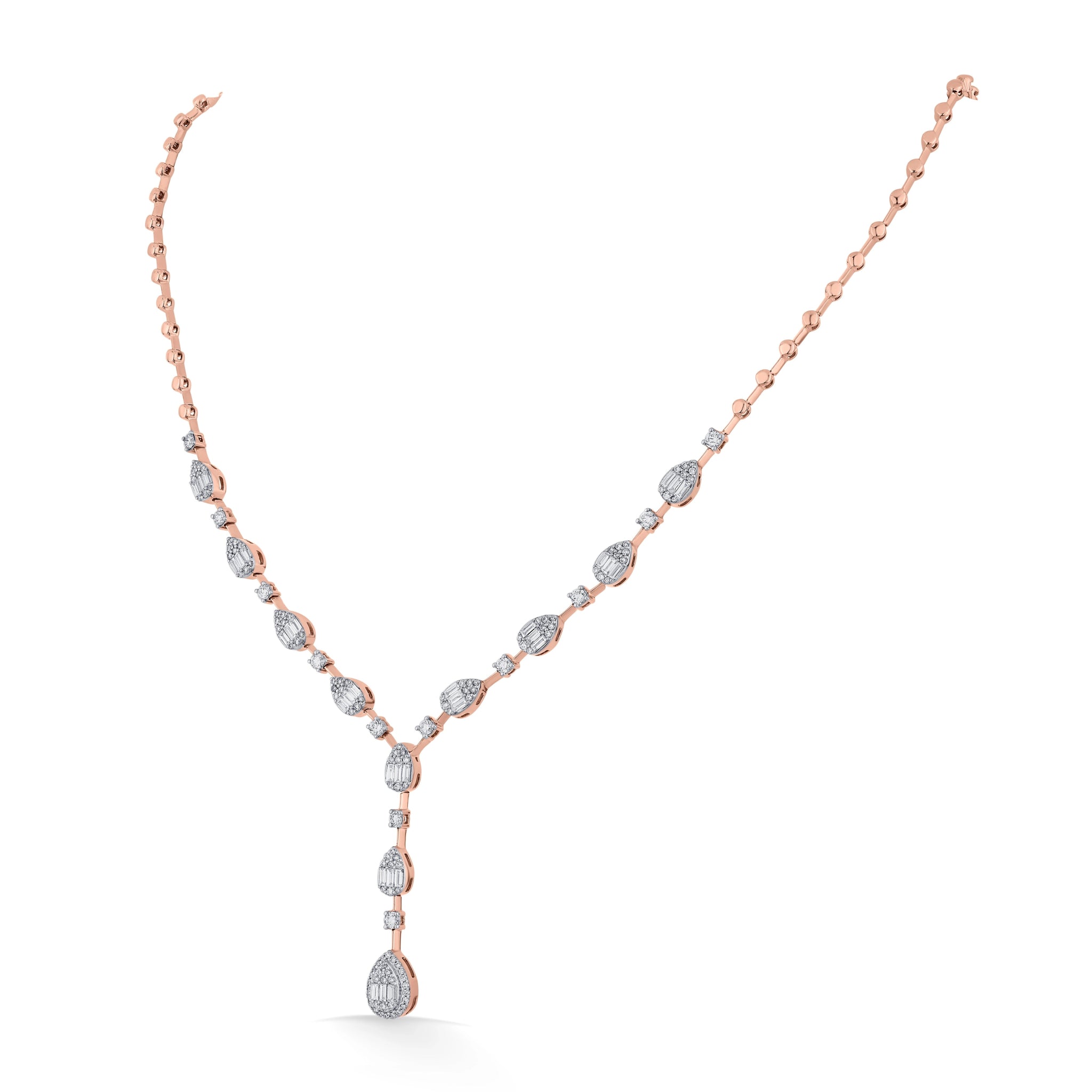 Rosé Radiance Teardrop Luxe Necklace - Zen Diamond India