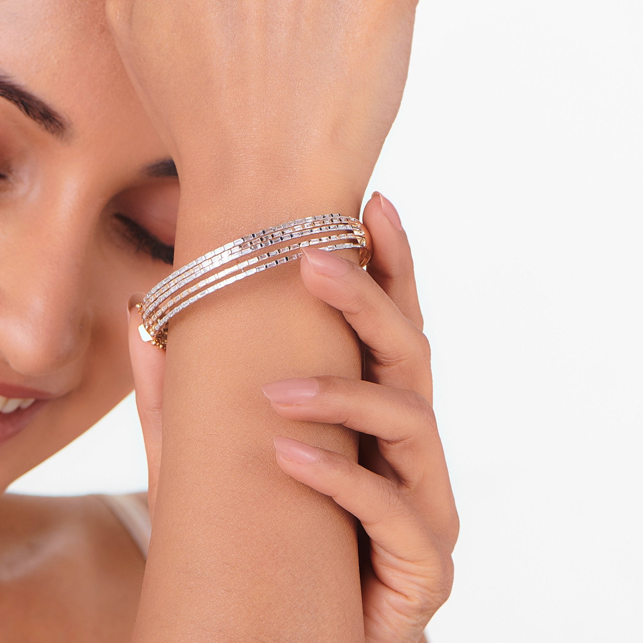 Enchante Radiant Three - Lane Cuff Bracelet - Zen Diamond India
