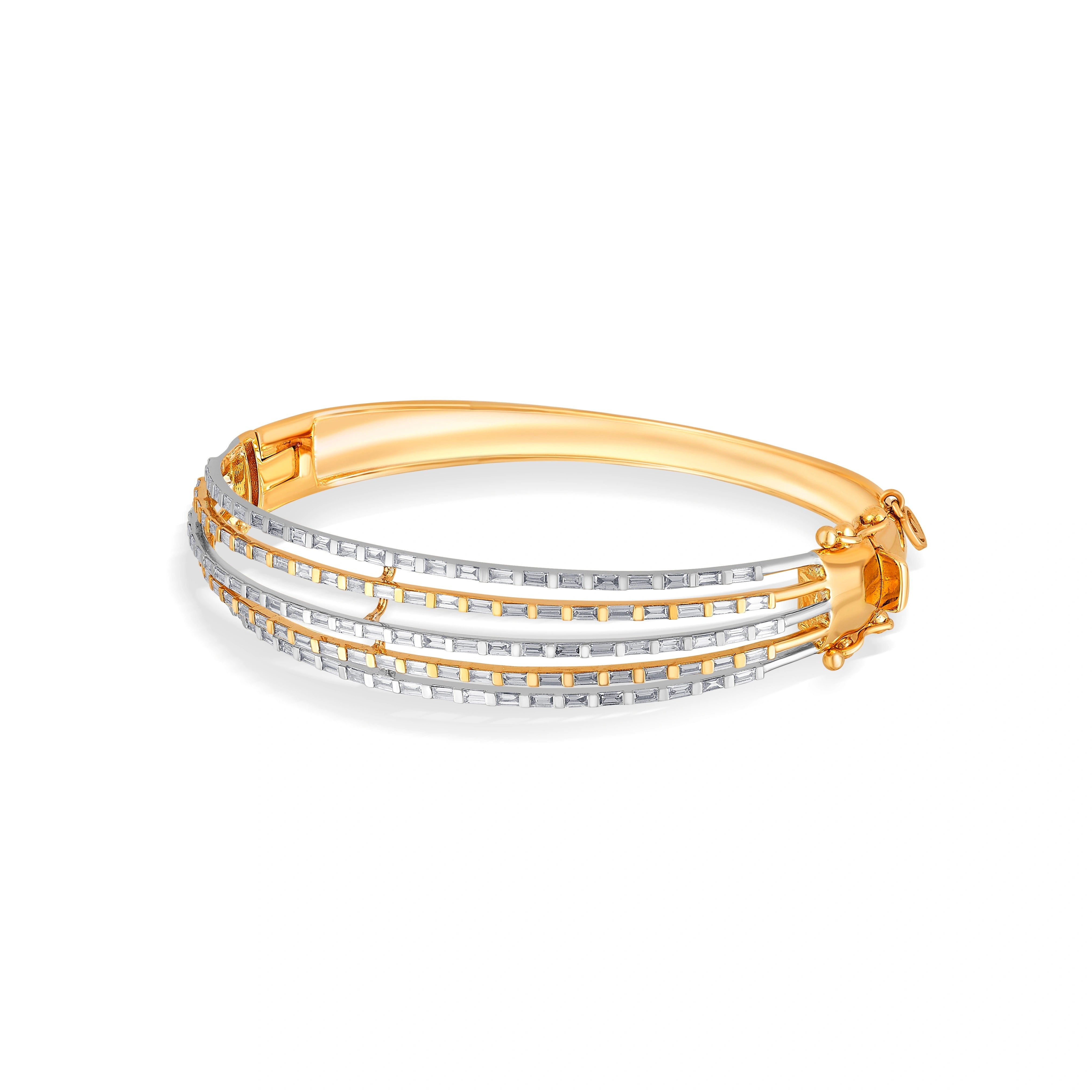 Enchante Radiant Three - Lane Cuff Bracelet - Zen Diamond India