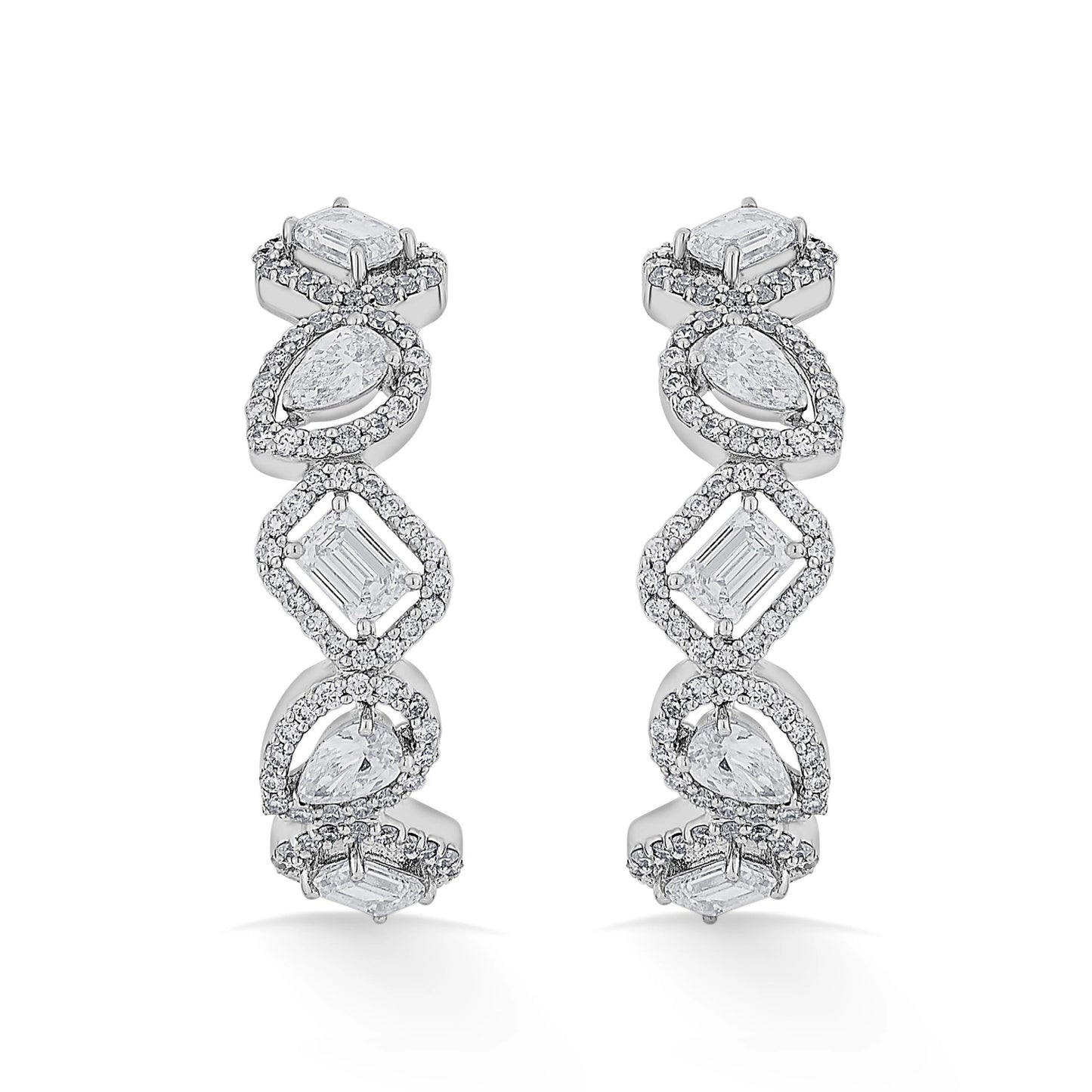 Solitaire Radiant Symphony Hoops - Zen Diamond India