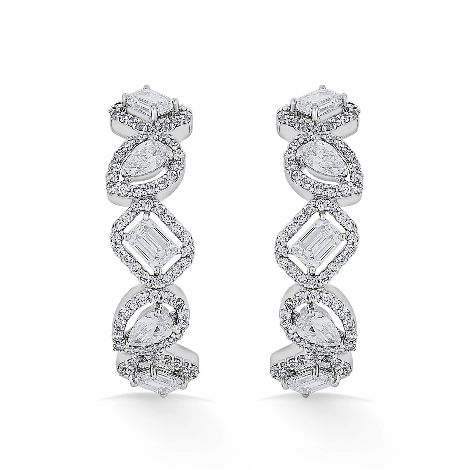 Solitaire Radiant Symphony Hoops - Zen Diamond India