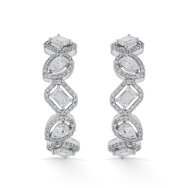 Solitaire Radiant Symphony Hoops - Zen Diamond India