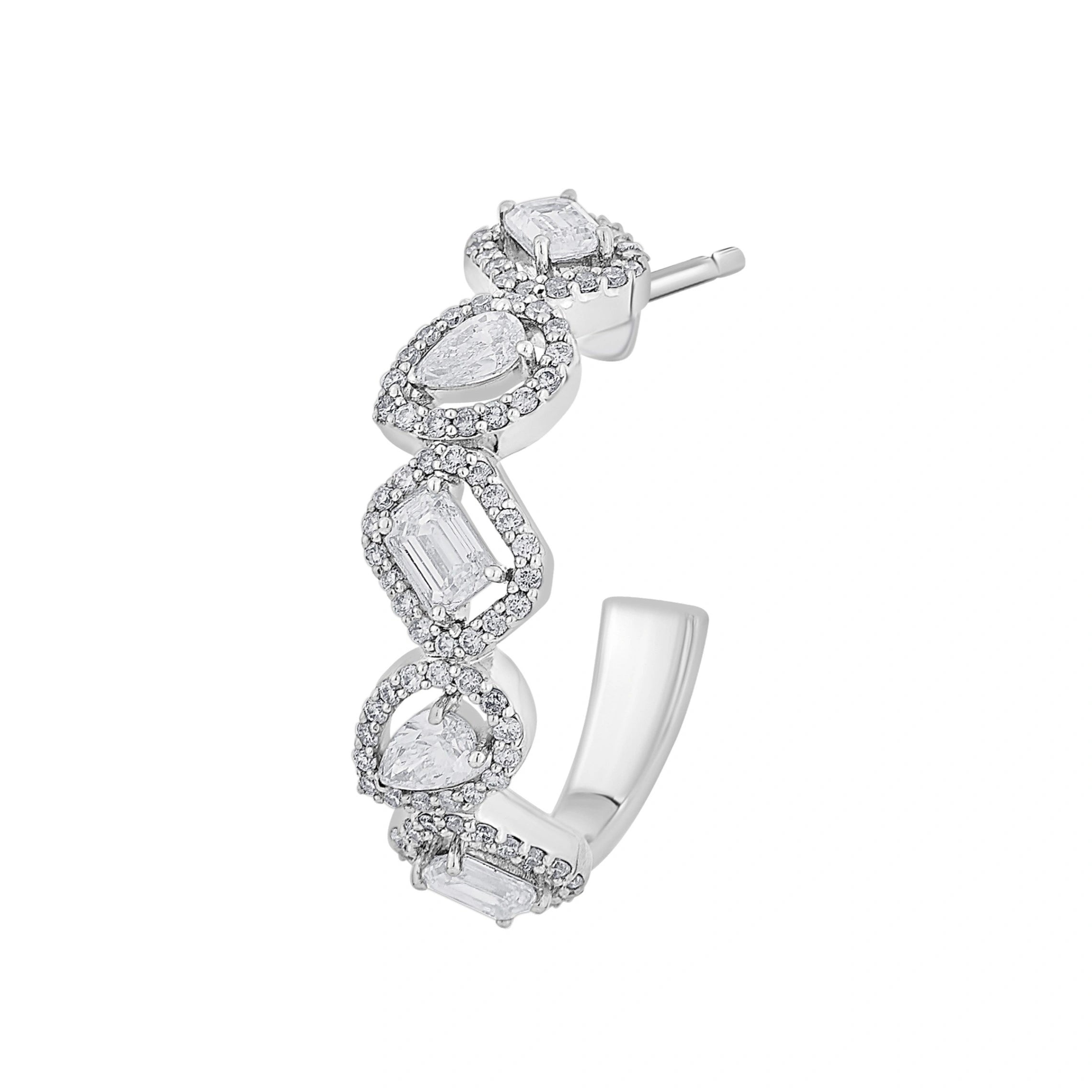 Solitaire Radiant Symphony Hoops - Zen Diamond India