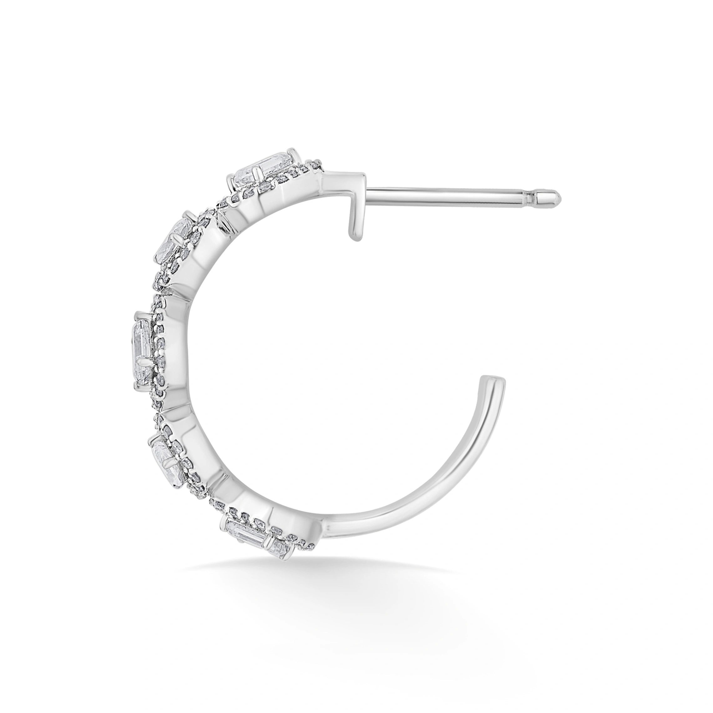 Solitaire Radiant Symphony Hoops - Zen Diamond India