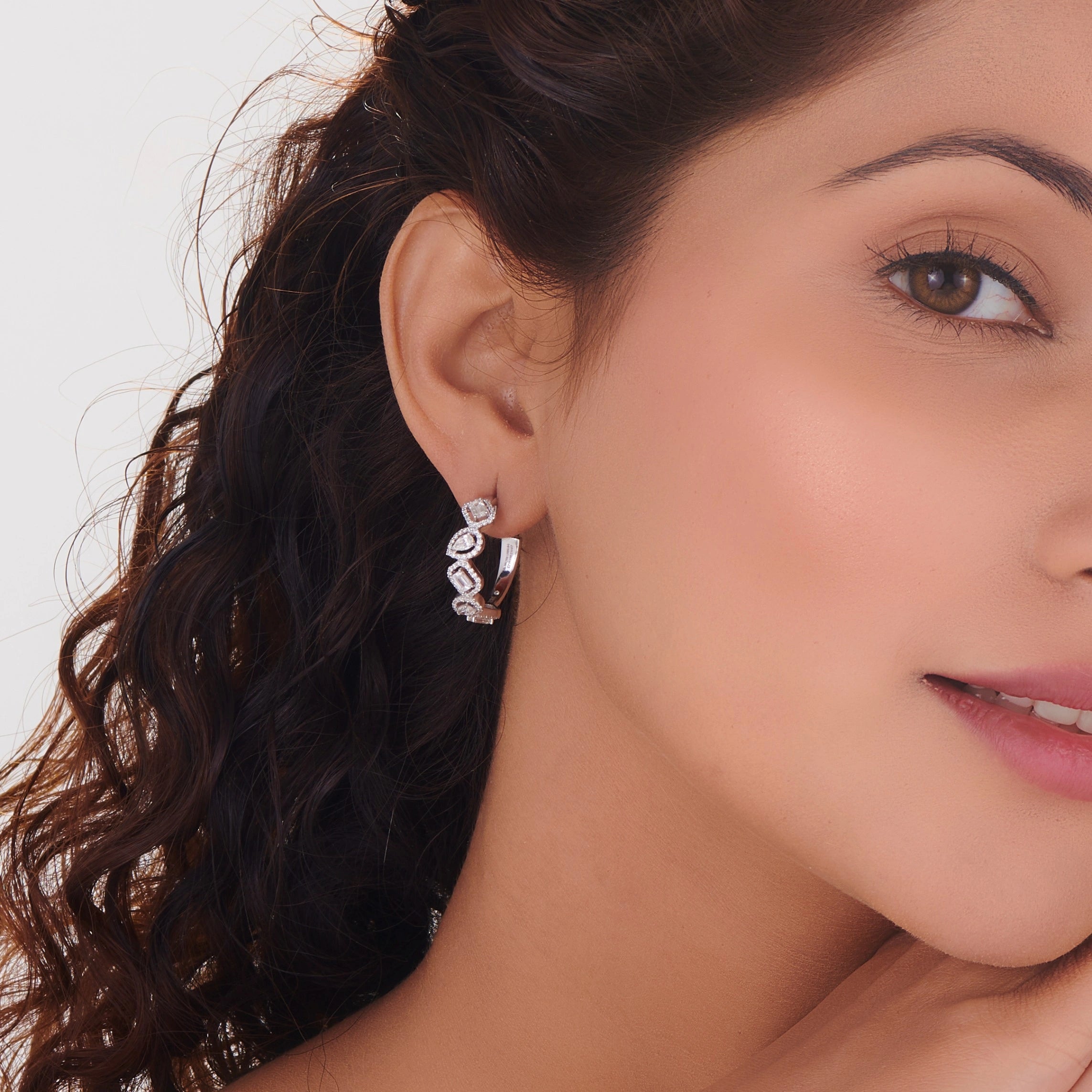 Solitaire Radiant Symphony Hoops - Zen Diamond India