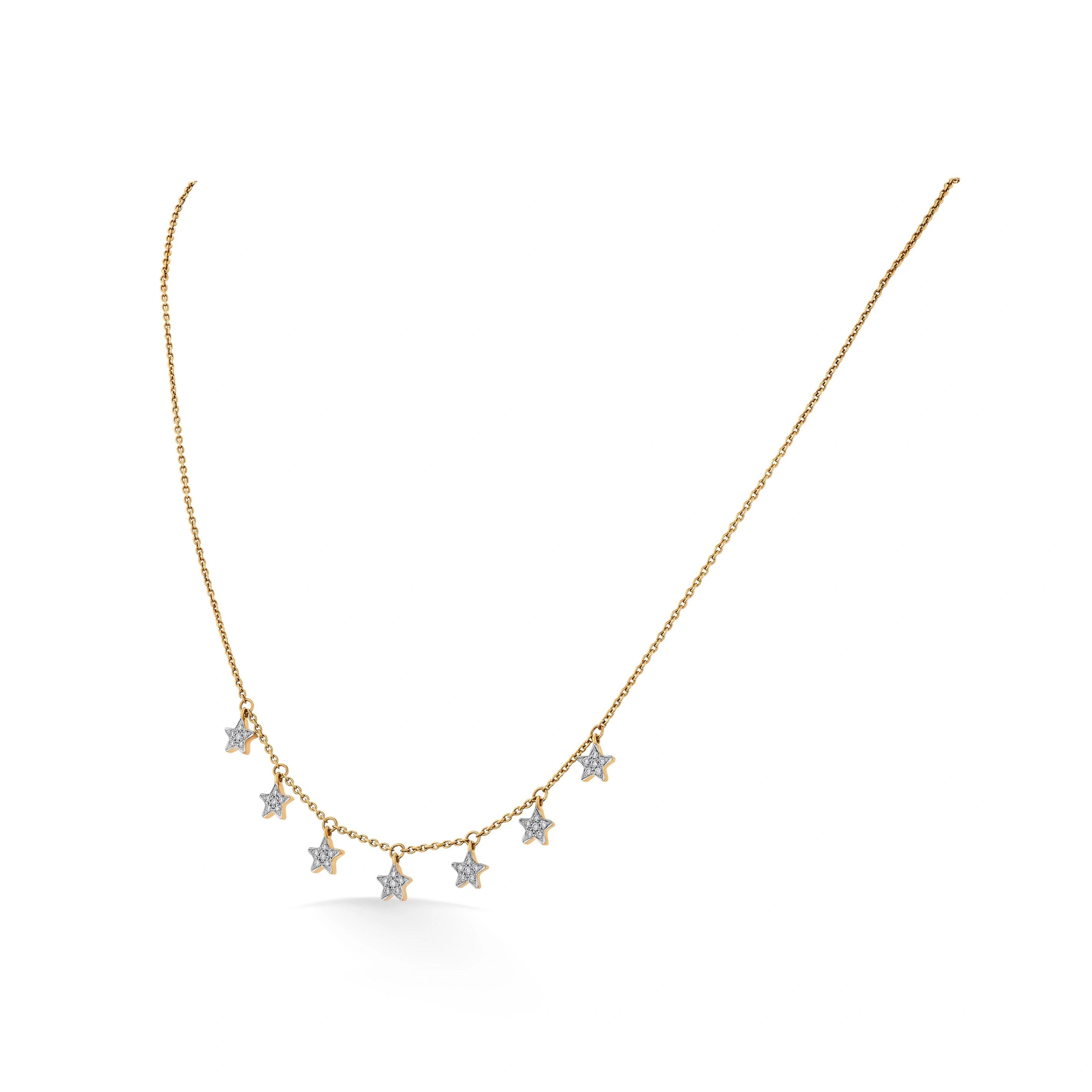 Quirky Celestial Charm Cascade Necklace - Zen Diamond India