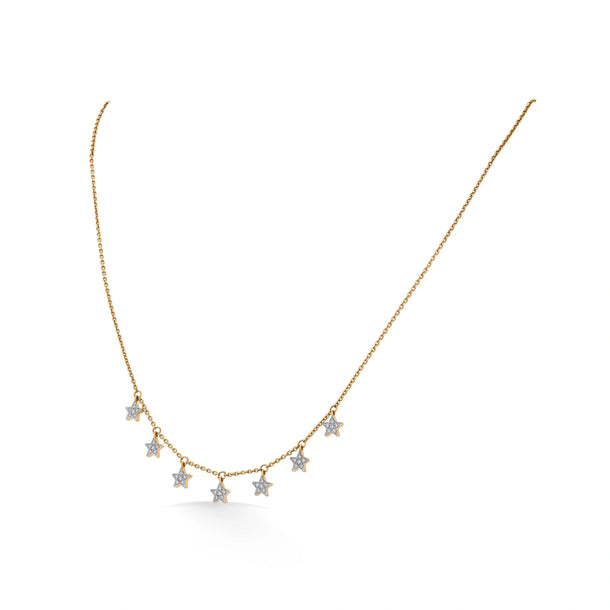 Quirky Celestial Charm Cascade Necklace - Zen Diamond India