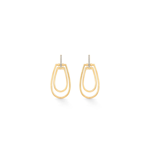 Soiree Golden Loop Glam Earrings - Zen Diamond India