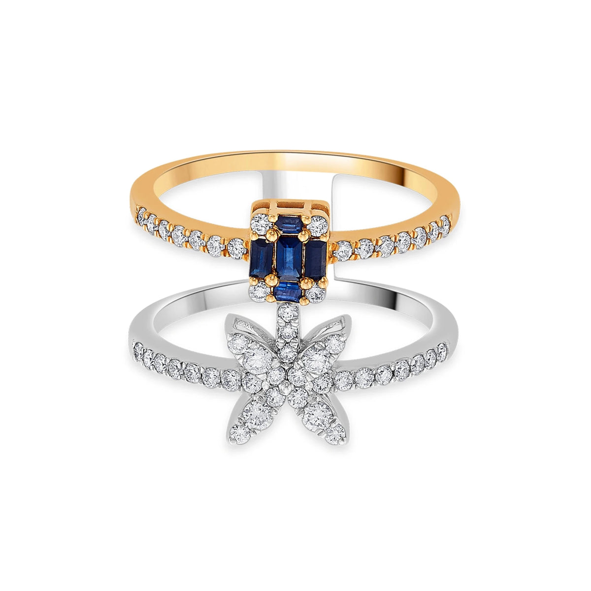 Toren Flutter & Flow Stack Ring - Zen Diamond India