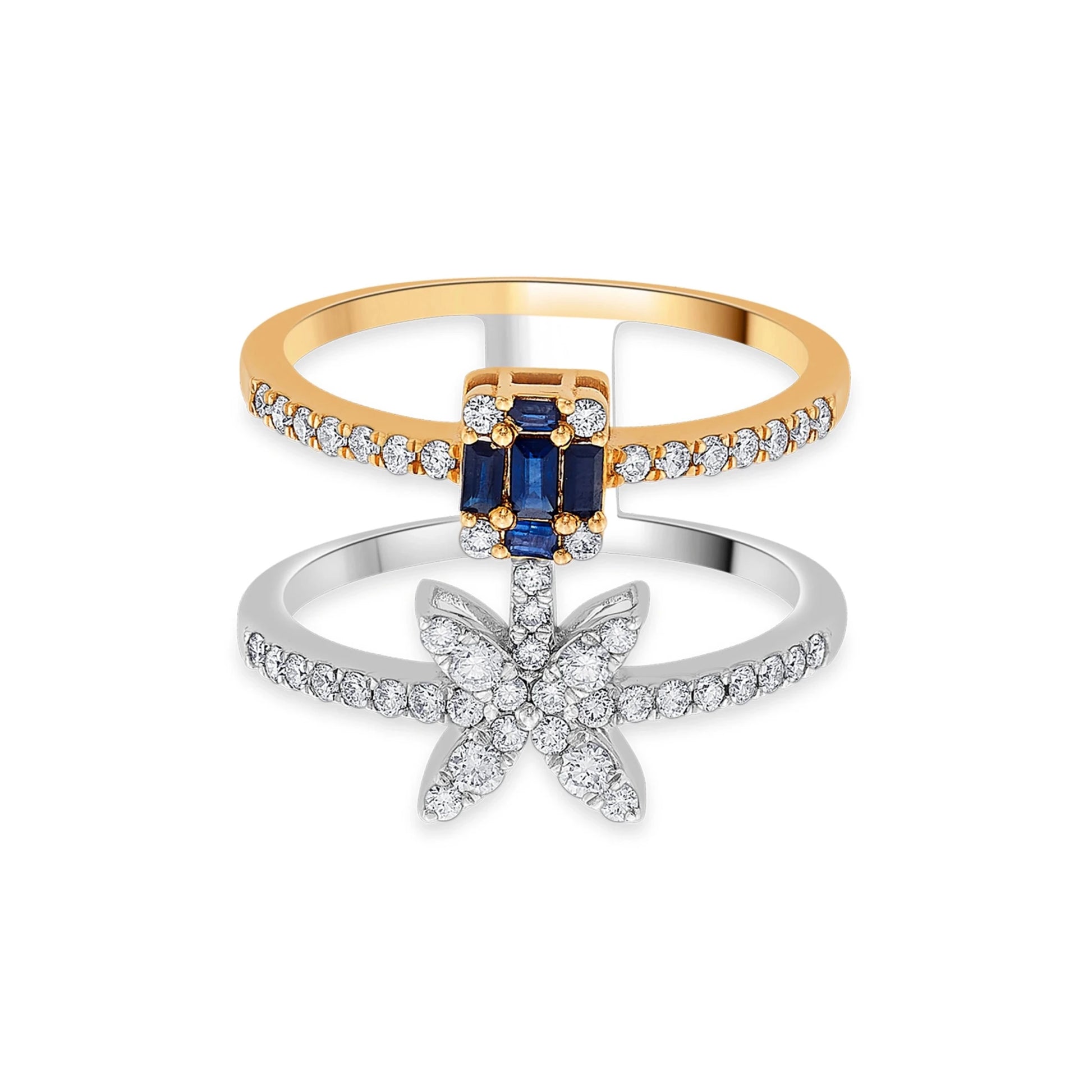 Toren Flutter & Flow Stack Ring - Zen Diamond India