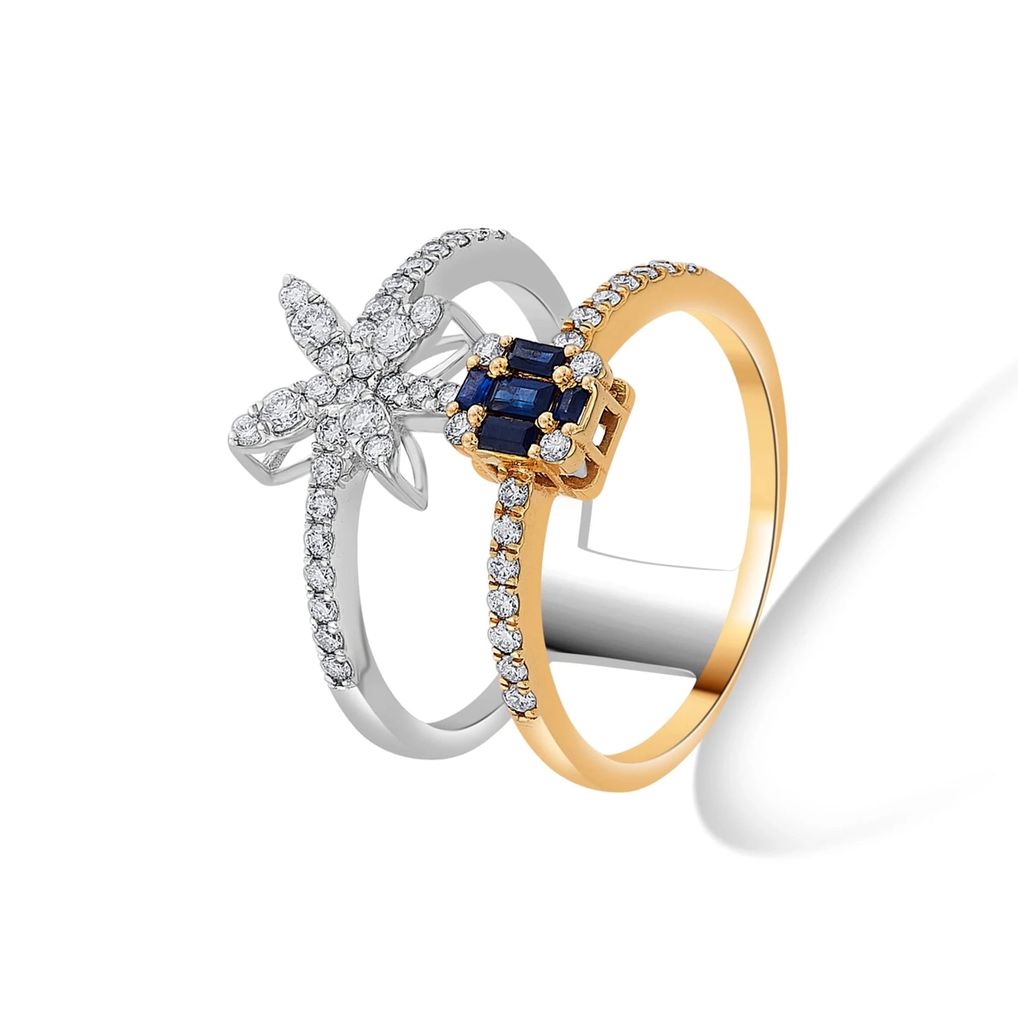 Toren Flutter & Flow Stack Ring - Zen Diamond India