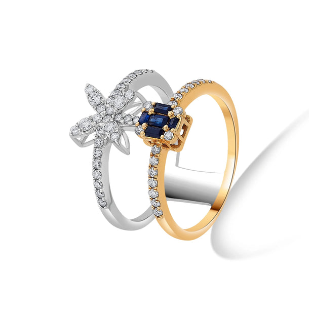 Toren Flutter & Flow Stack Ring - Zen Diamond India