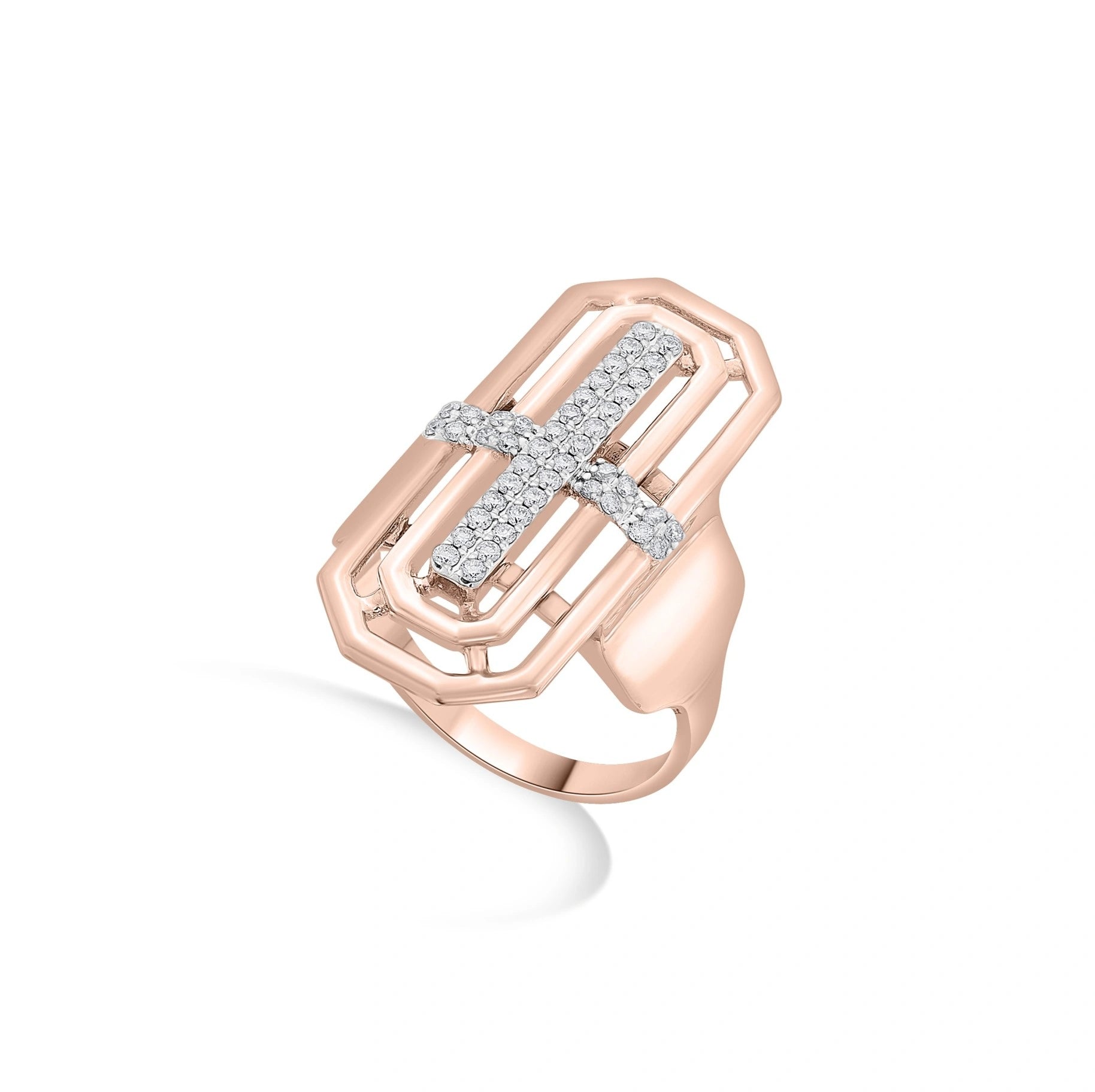 Soiree Deco Dazzle Cage Ring - Zen Diamond India