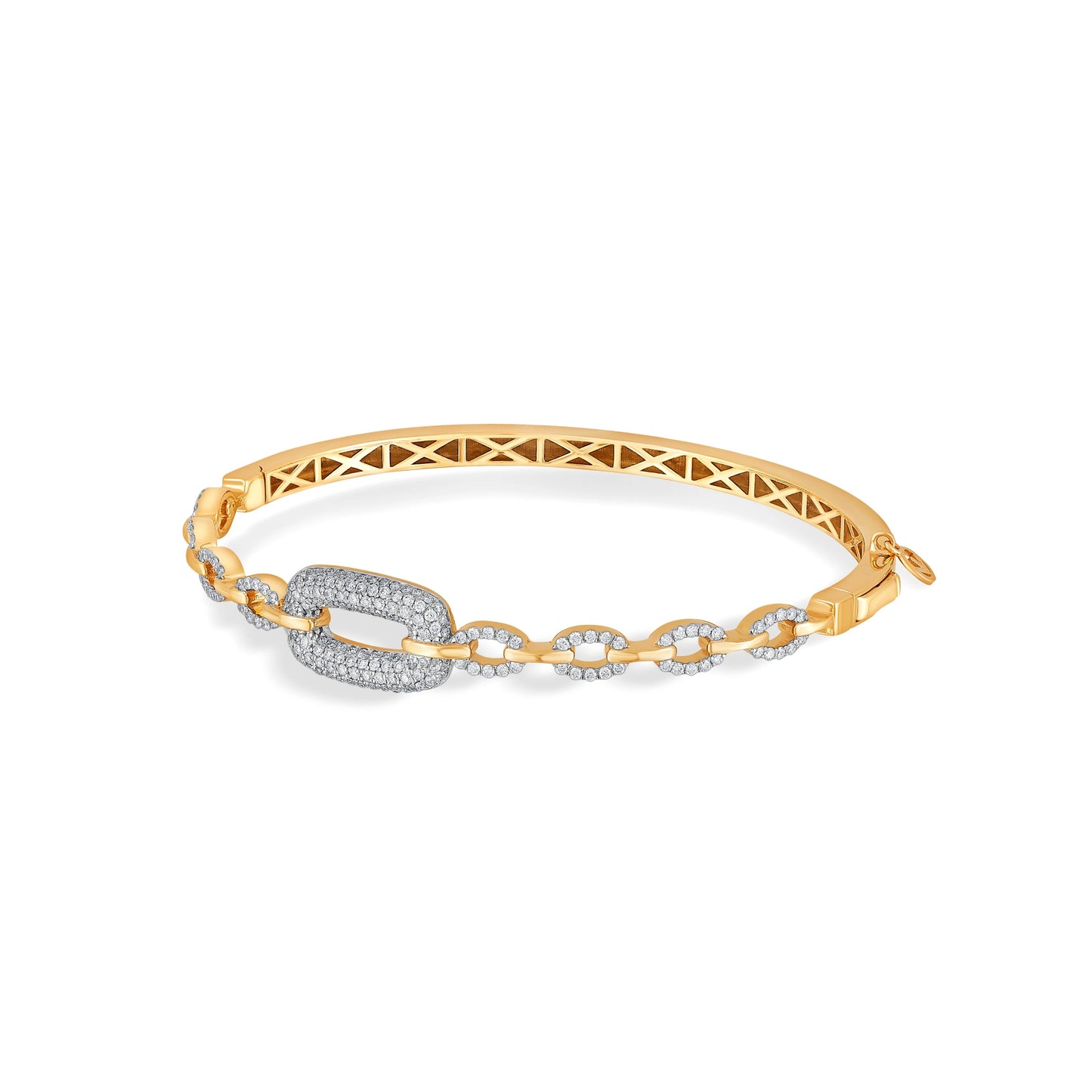 Cuban Interlock Sparkle Bangle