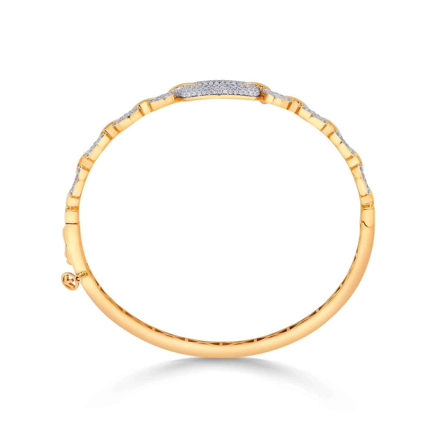 Cuban Interlock Sparkle Bangle