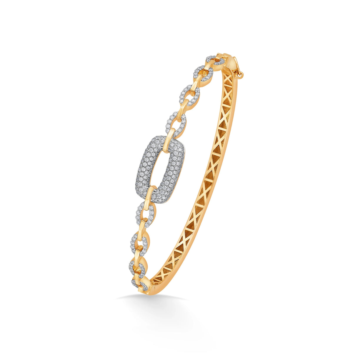 Cuban Interlock Sparkle Bangle
