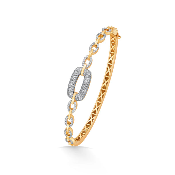 Cuban Interlock Sparkle Bangle