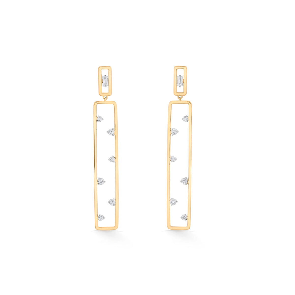 Soiree Linear Drop Earrings - Zen Diamond India