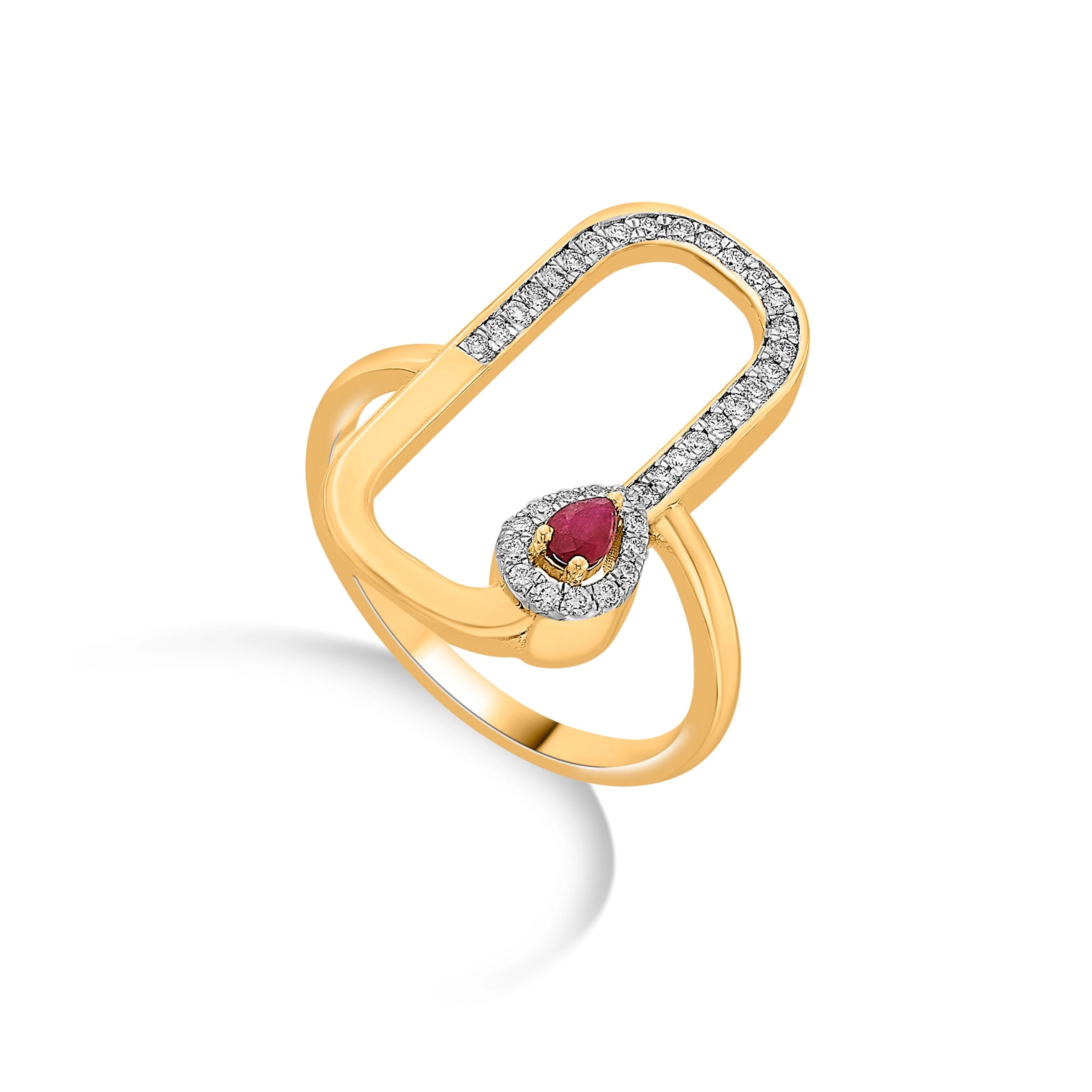 Toren Pear Drop Luxe Ring - Zen Diamond India