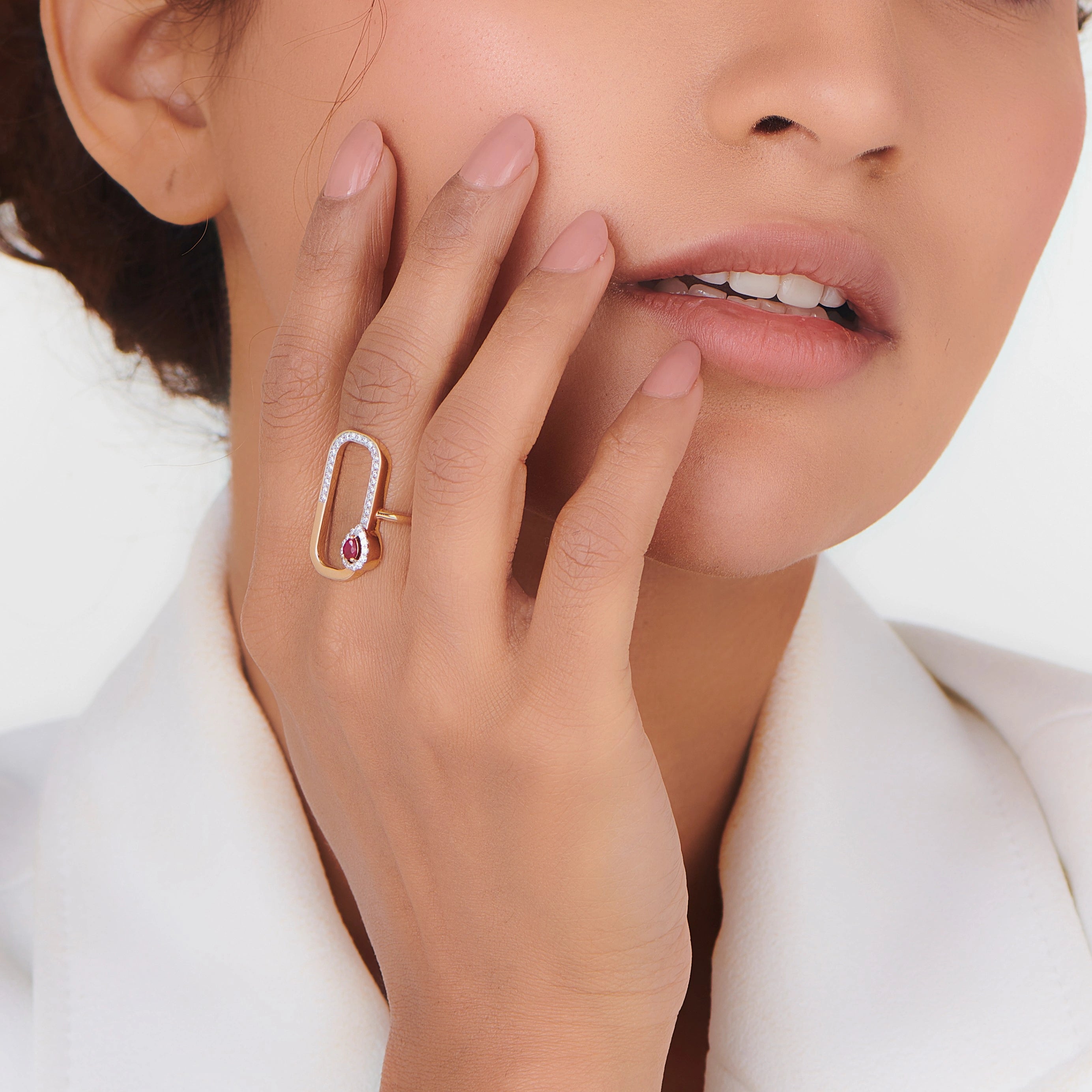 Toren Pear Drop Luxe Ring - Zen Diamond India