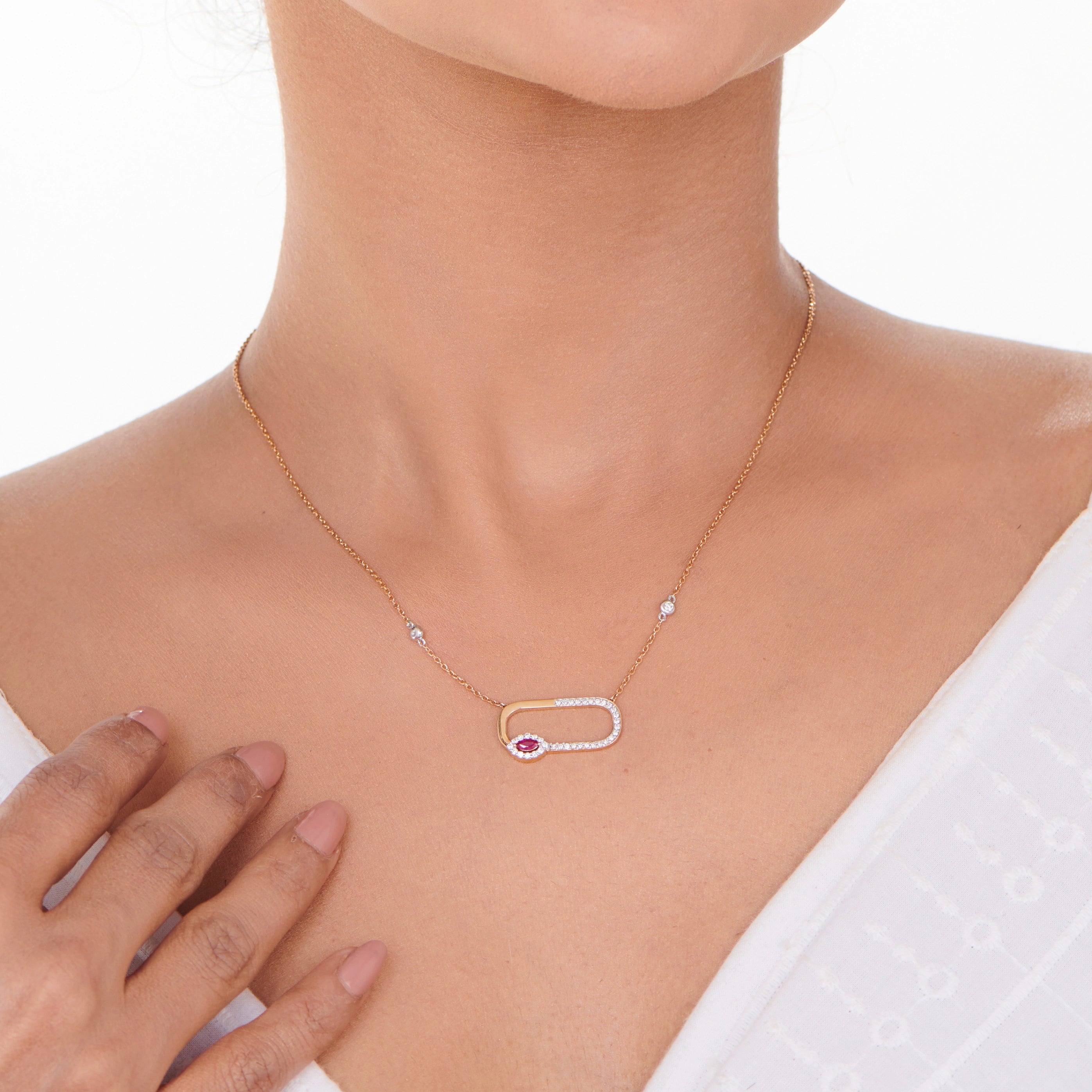 Ruby Loop Luxe Pendant - Zen Diamond India