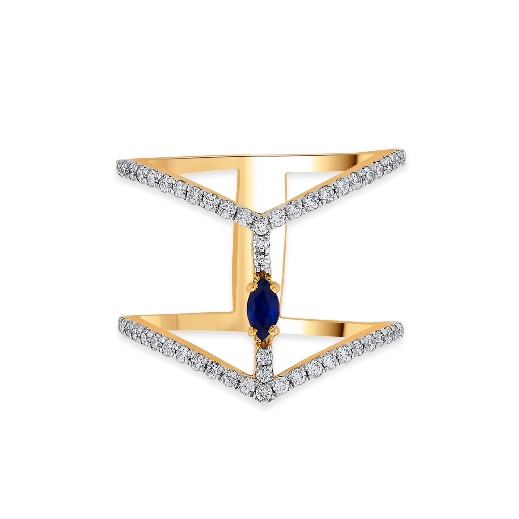 Toren Sapphire Vortex Ring - Zen Diamond India