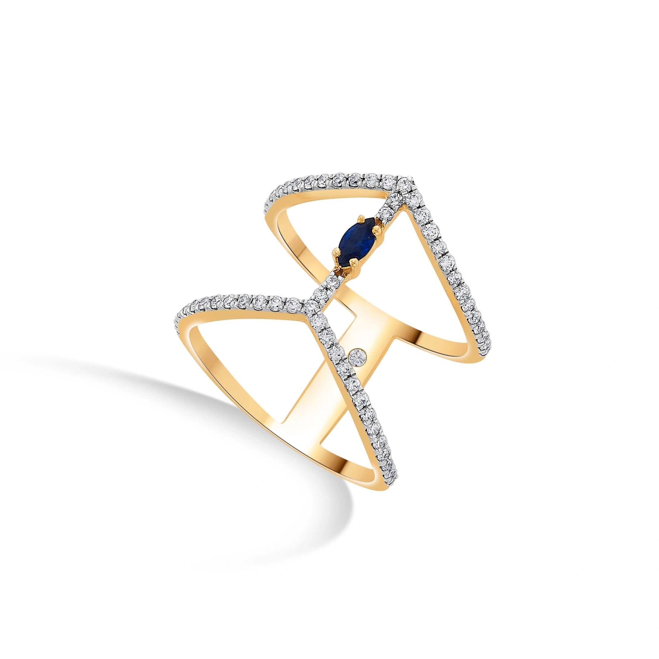 Toren Sapphire Vortex Ring - Zen Diamond India