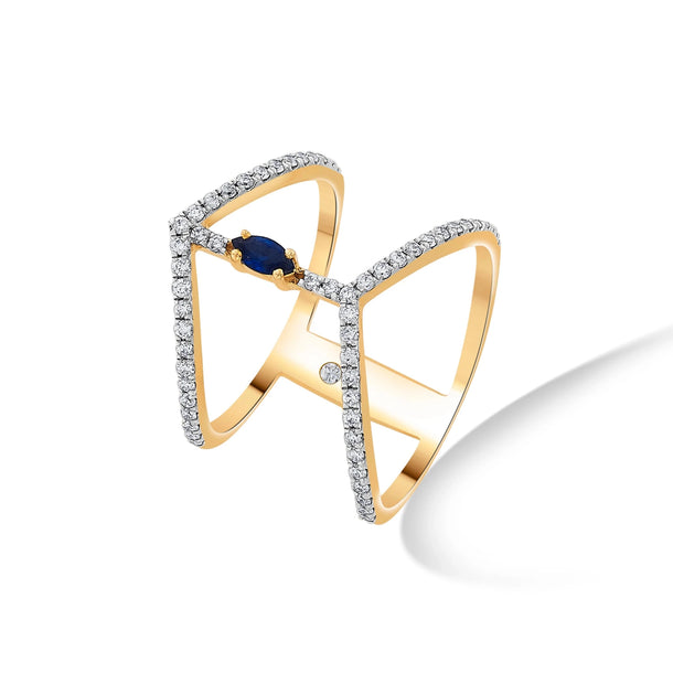 Toren Sapphire Vortex Ring - Zen Diamond India