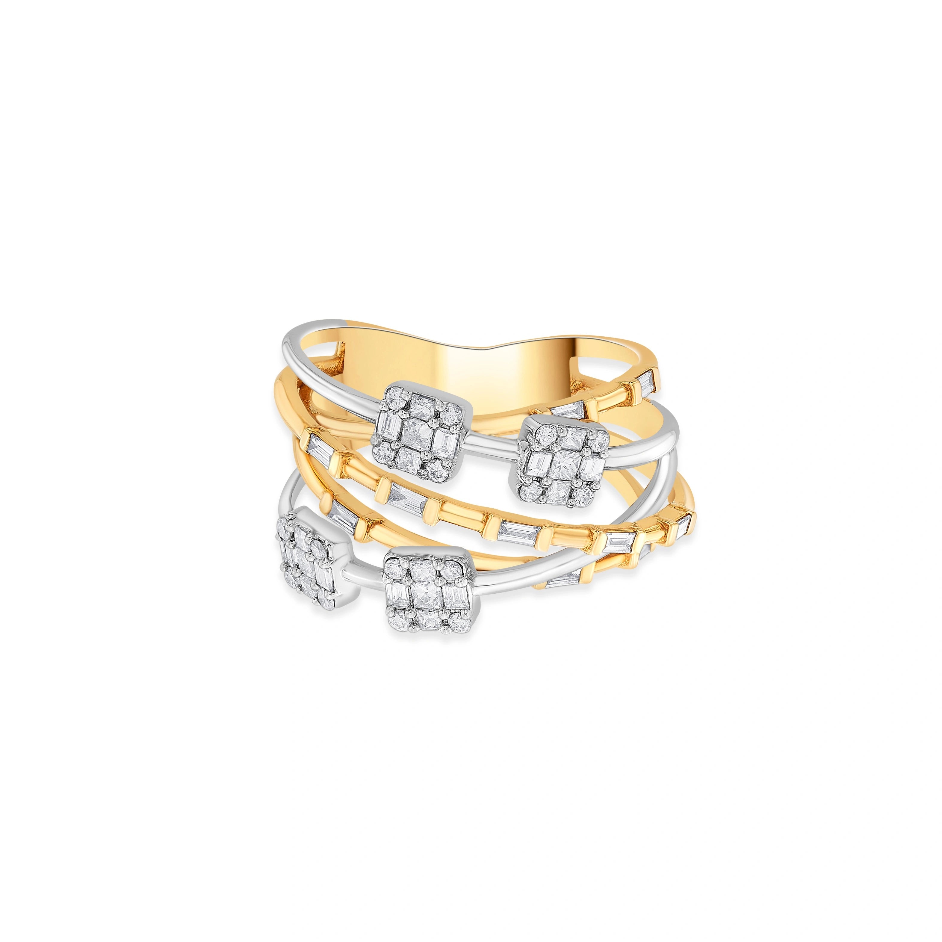 Enchante Contemporary Couture Baguette Ring