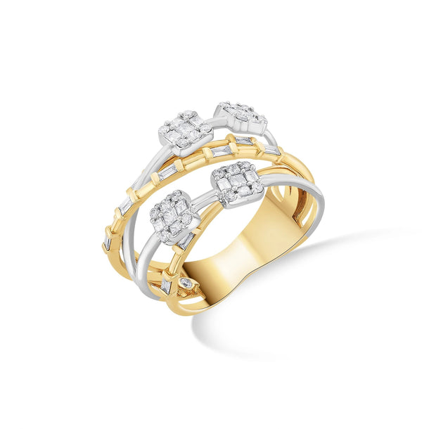 Enchante Contemporary Couture Baguette Ring