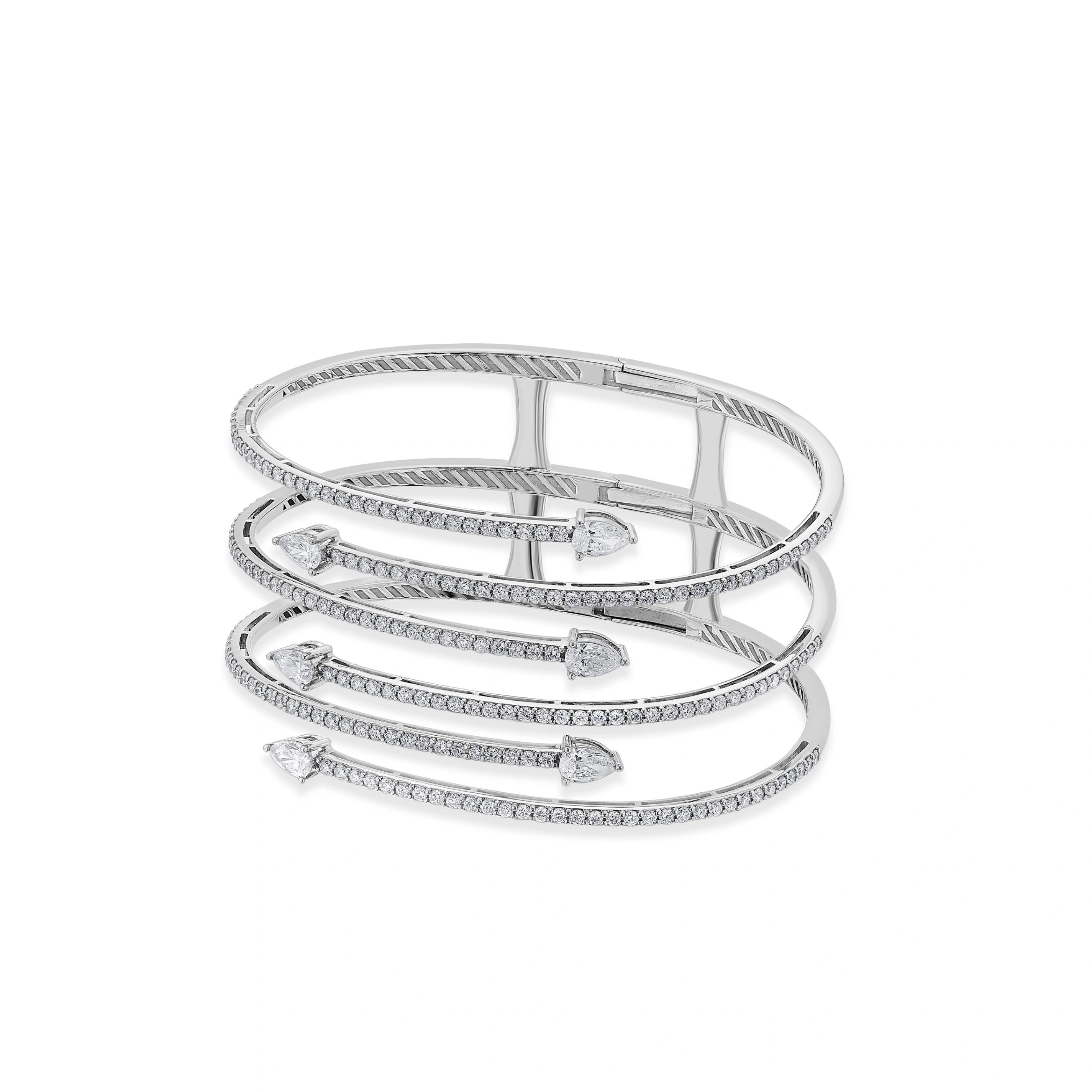 Enchante Spiral Sparkle Cuff Bracelet - Zen Diamond India