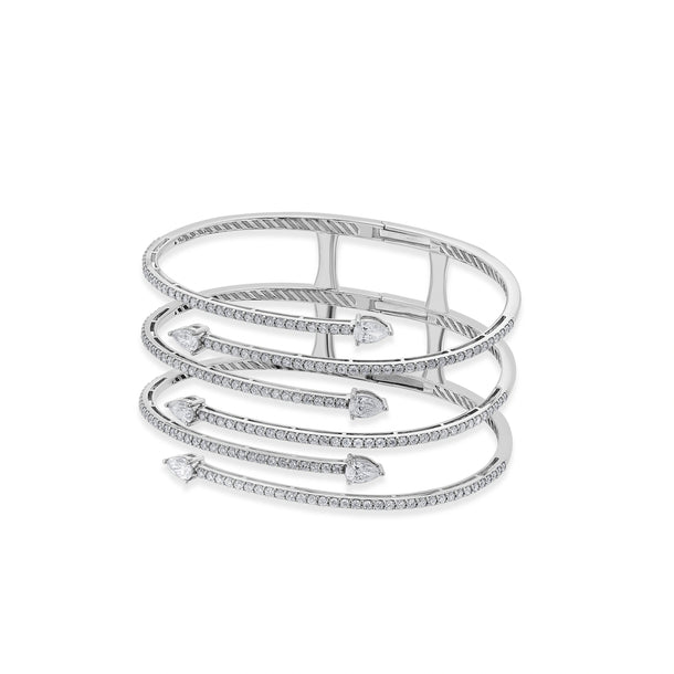 Enchante Spiral Sparkle Cuff Bracelet