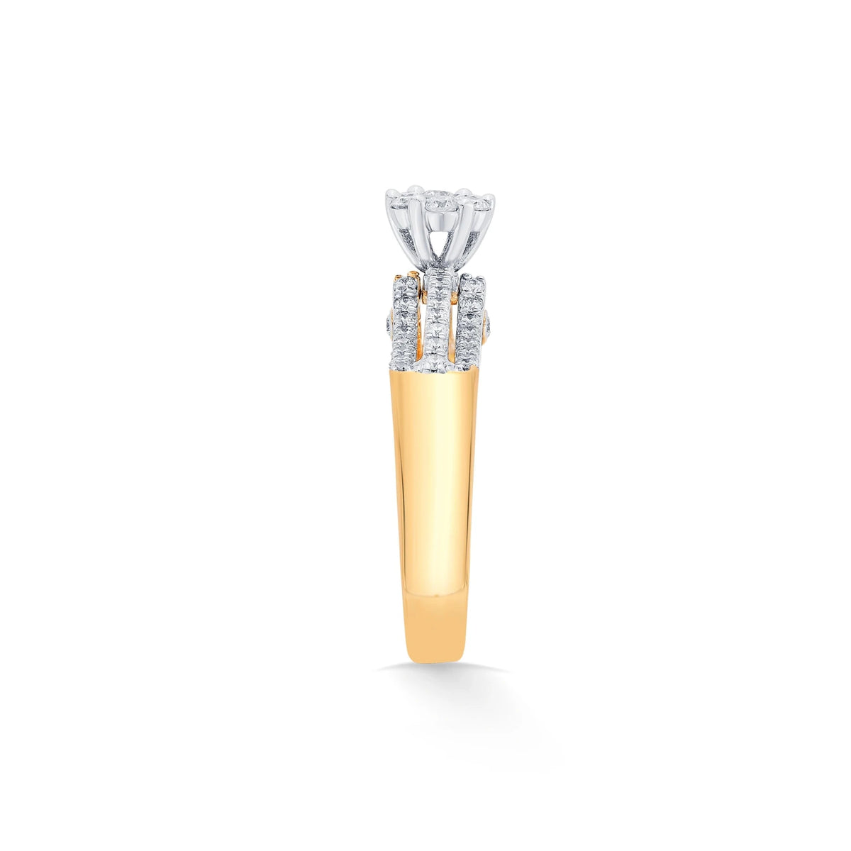 Enchante Luxe Floral Cluster Contour Ring - Zen Diamond India