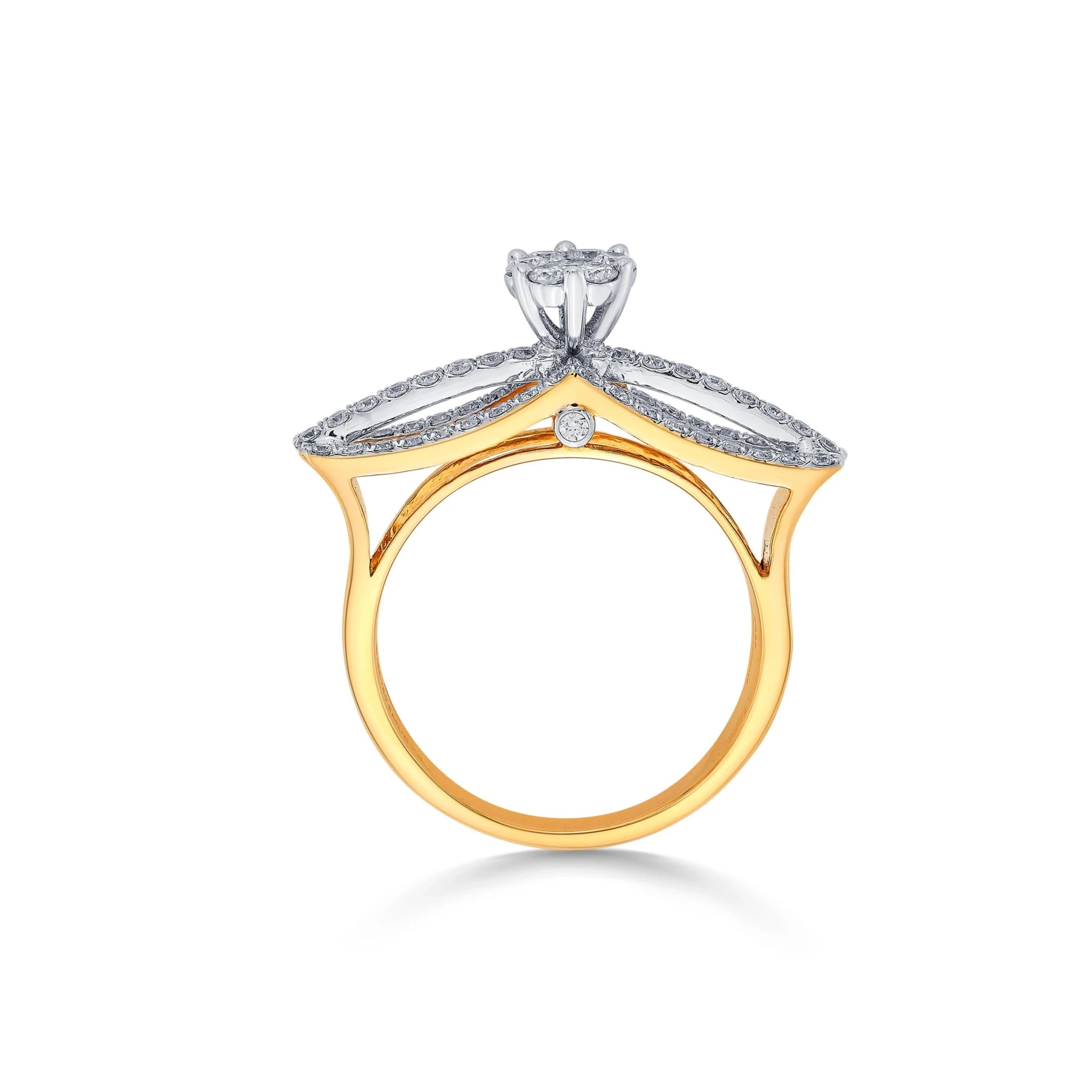 Enchante Luxe Floral Cluster Contour Ring - Zen Diamond India