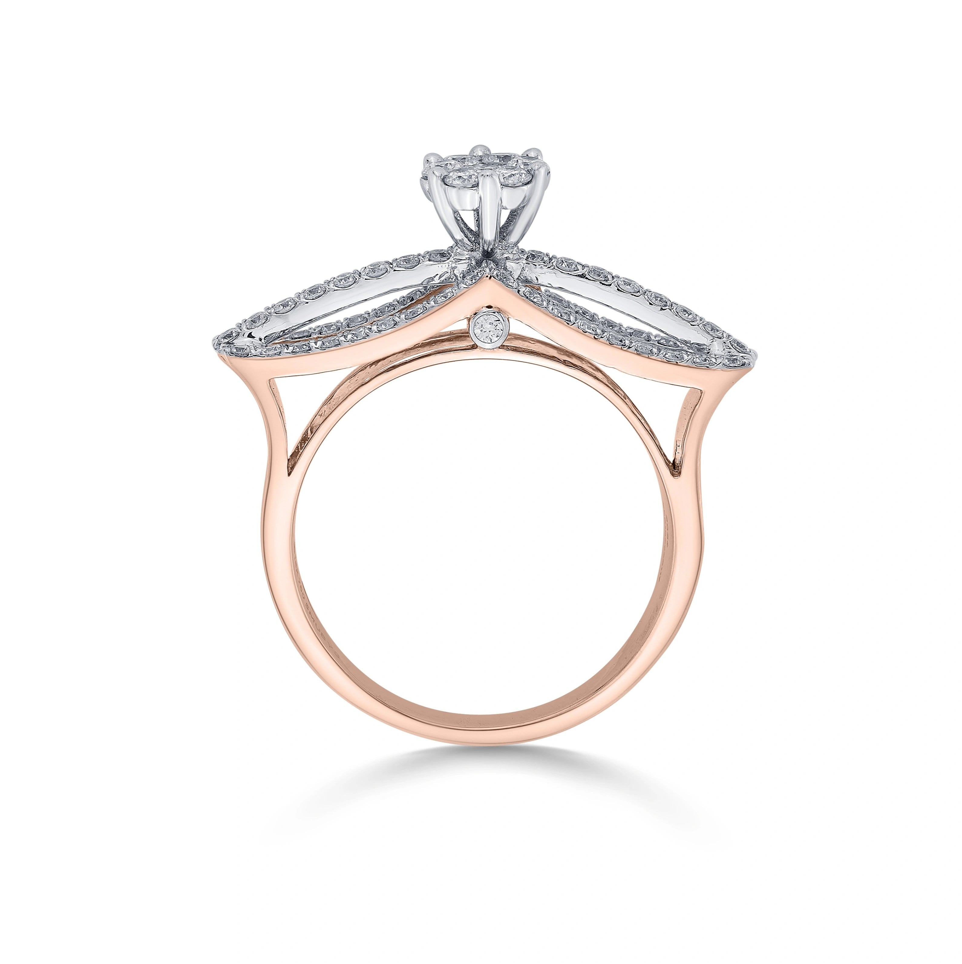 Enchante Luxe Floral Cluster Contour Ring