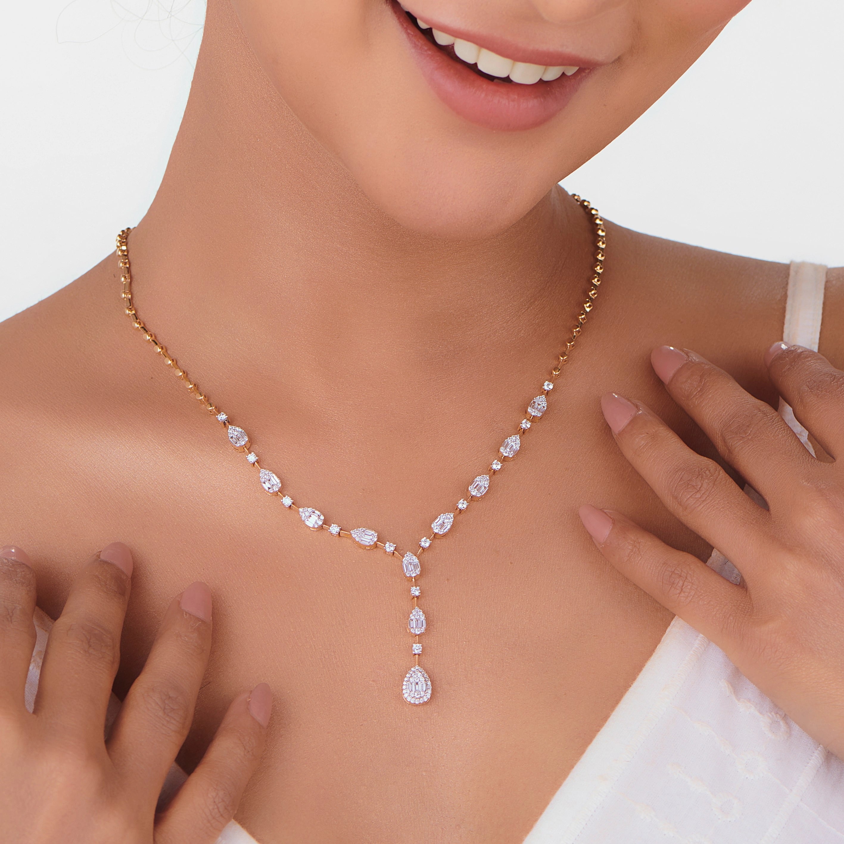 Enchante Teardrop Royale Necklace - Zen Diamond India