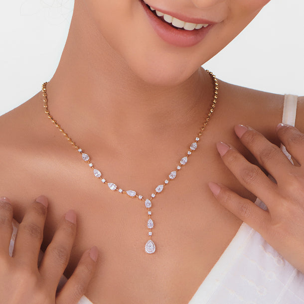 Enchante Teardrop Royale Necklace - Zen Diamond India