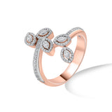 Solitaire Petal Pave Ring - Zen Diamond India