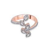 Solitaire Petal Pave Ring - Zen Diamond India
