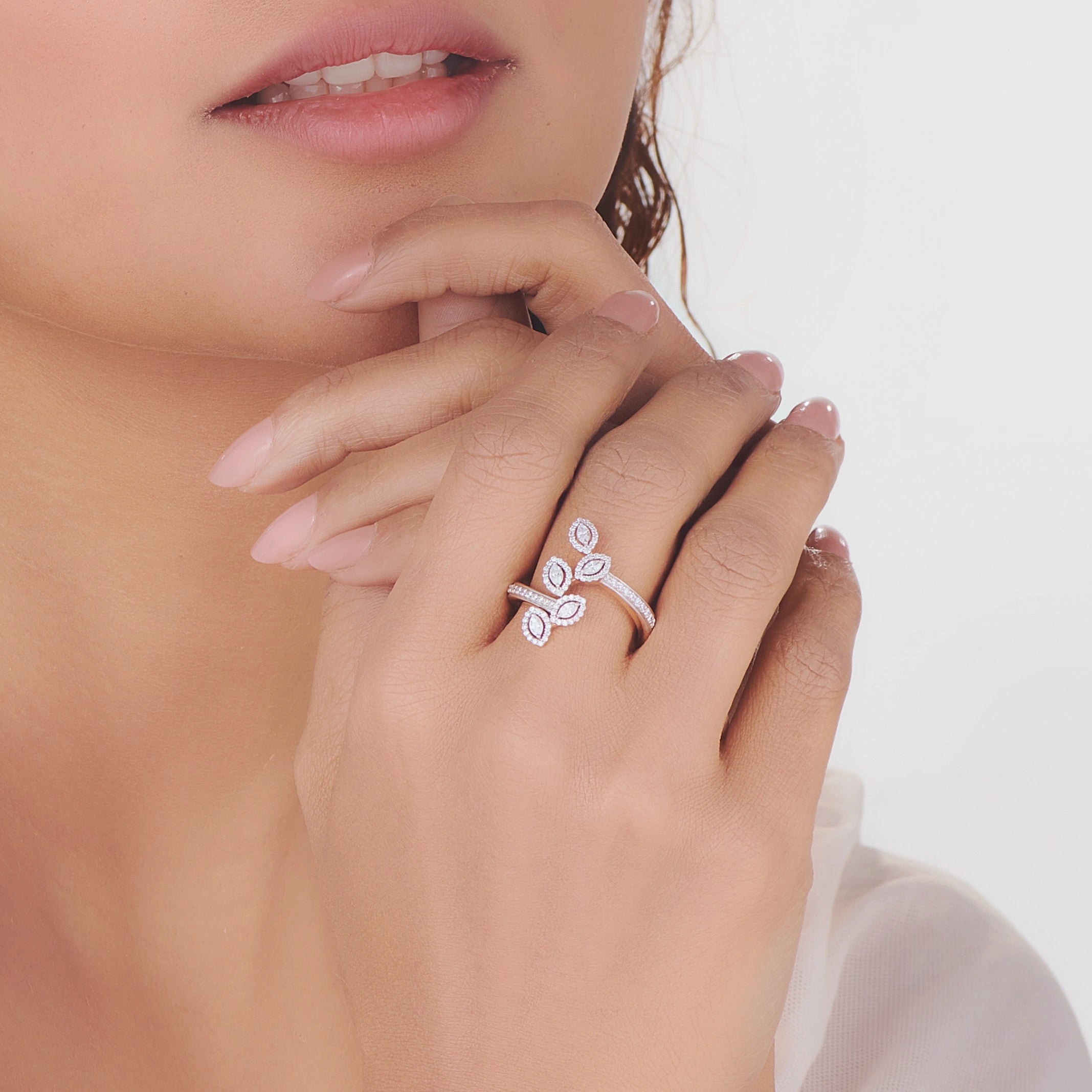 Zen Pirlanta Petal Pave Ring - Zen Diamond India