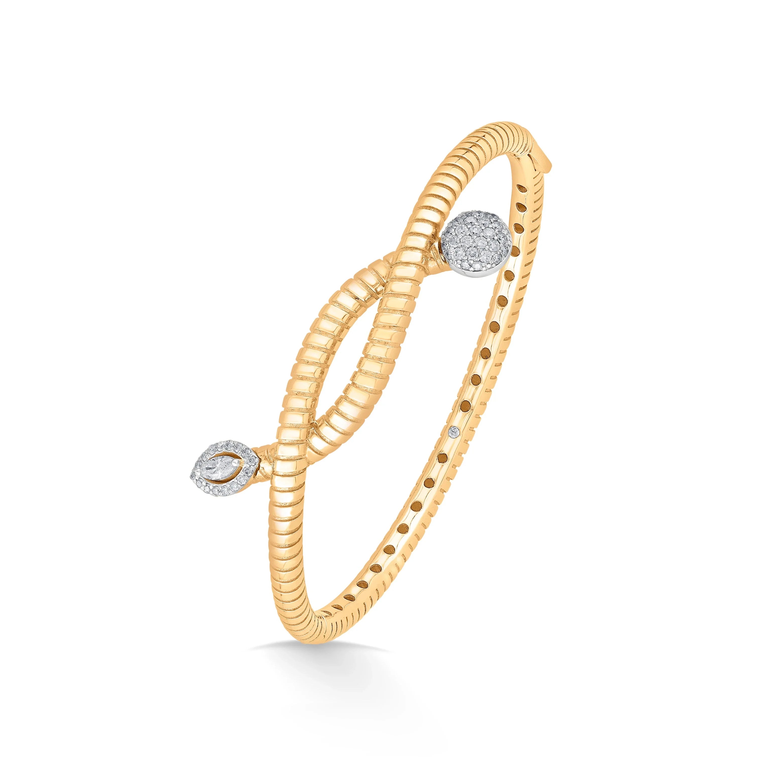 Soirée Sonic Twist Diamond Cuff - Zen Diamond India