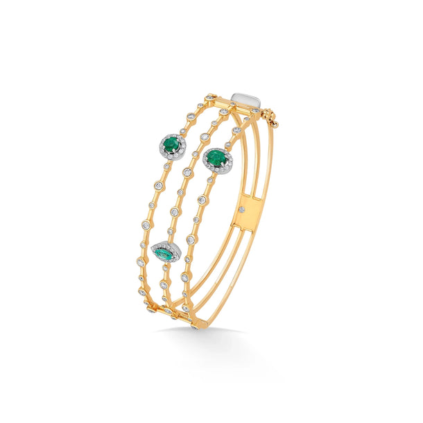 Toren Emerald Bloom Trellis Bracelet - Zen Diamond India