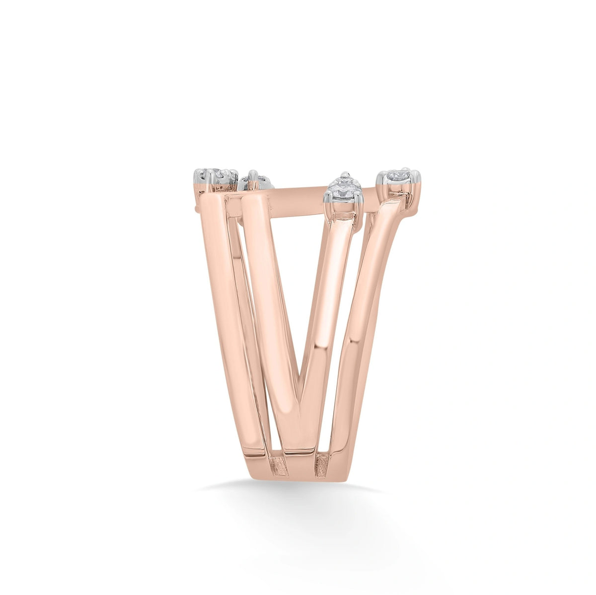 Soiree Vortex Glint Diamond Split Ring - Zen Diamond India