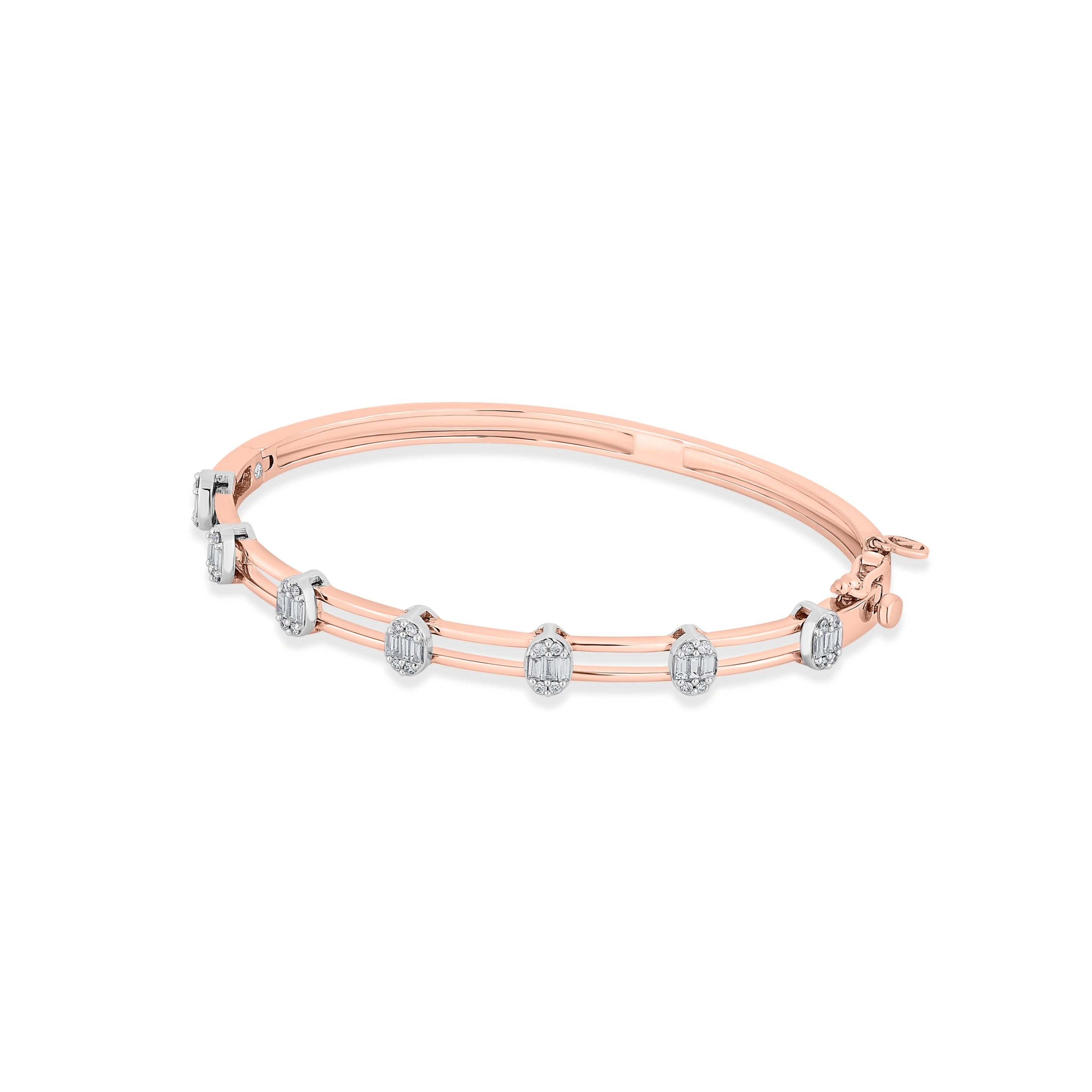 Enchante Minimalist Cluster Track Bracelet - Zen Diamond India